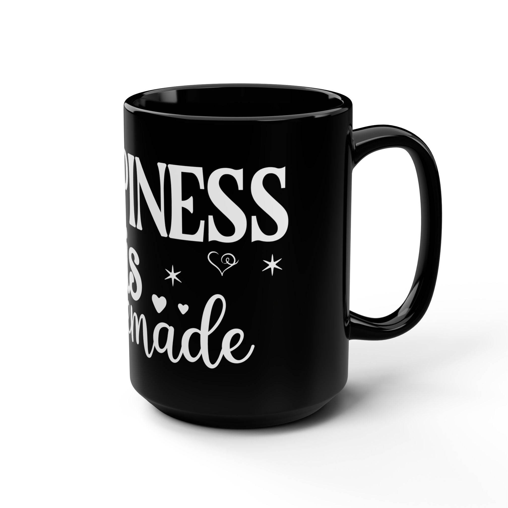 Happiness is Homemade Black Mug - 15oz - Mugs - Esmeralda Ecostore
