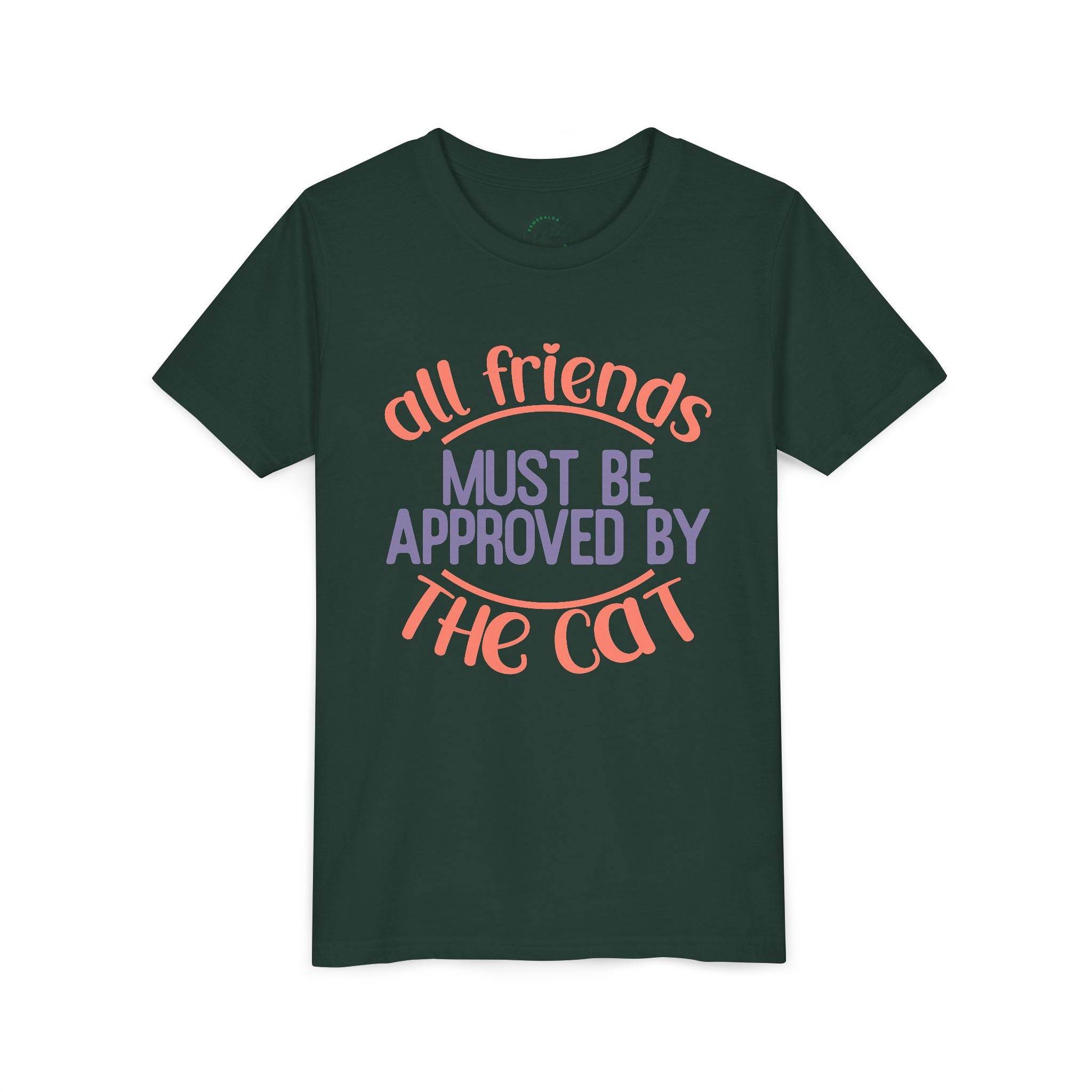 Printify eco-friendly cat t-shirt with all friends must be approved by the cat design