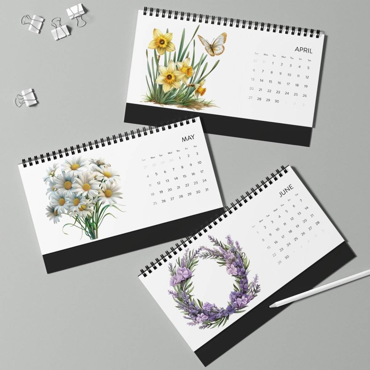 Floral Inspiration Desktop Calendar 2025 - Stationery Accessories - Esmeralda Ecostore