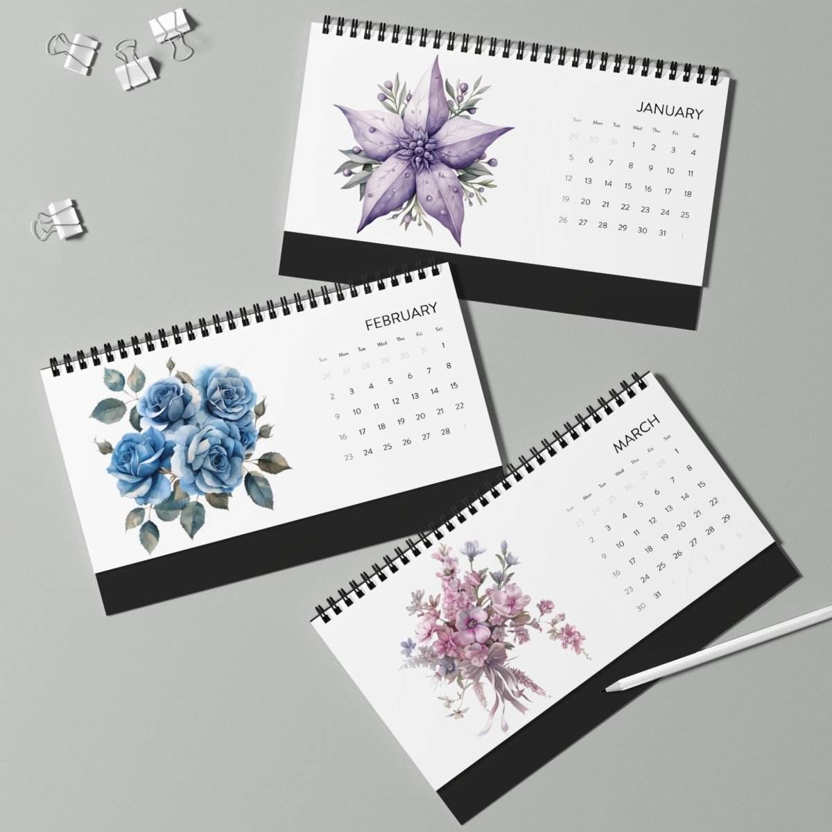 Floral Inspiration Desktop Calendar 2025 - Stationery Accessories - Esmeralda Ecostore