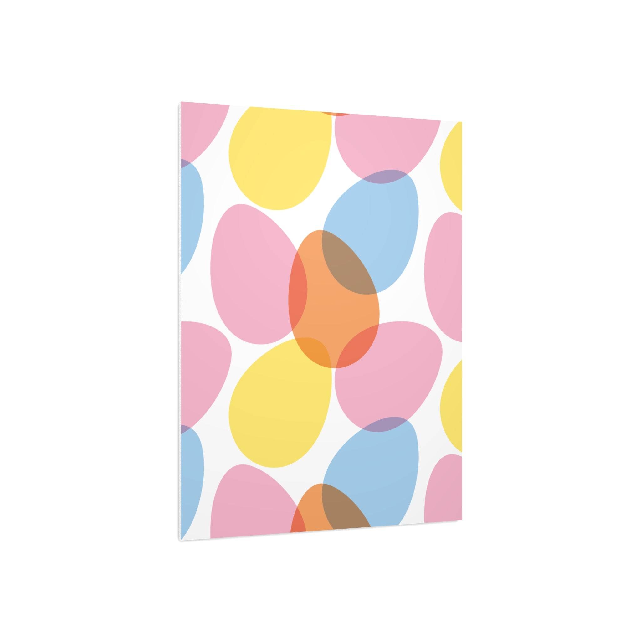 Printify home decor colorful abstract egg shapes on eco-friendly foam board wall art