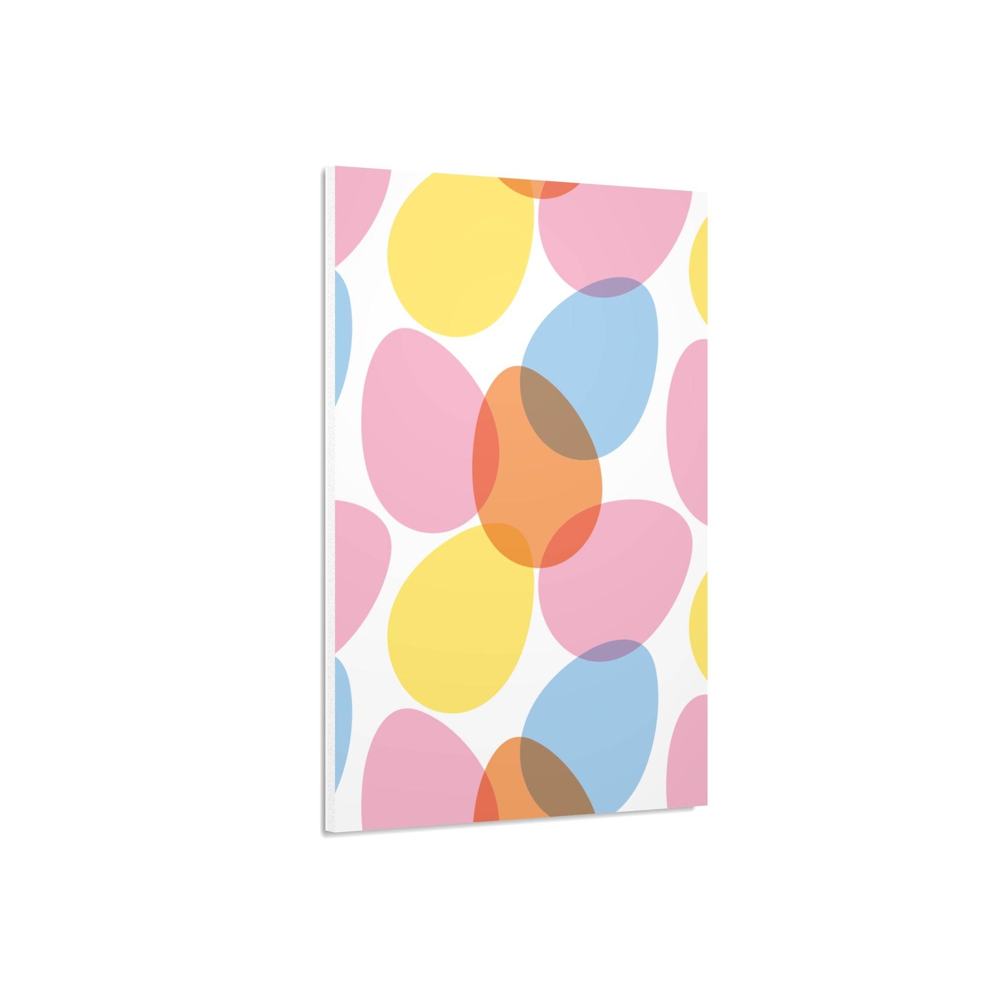 Printify home decor with colorful abstract shapes on eco-friendly foam board for vibrant wall art