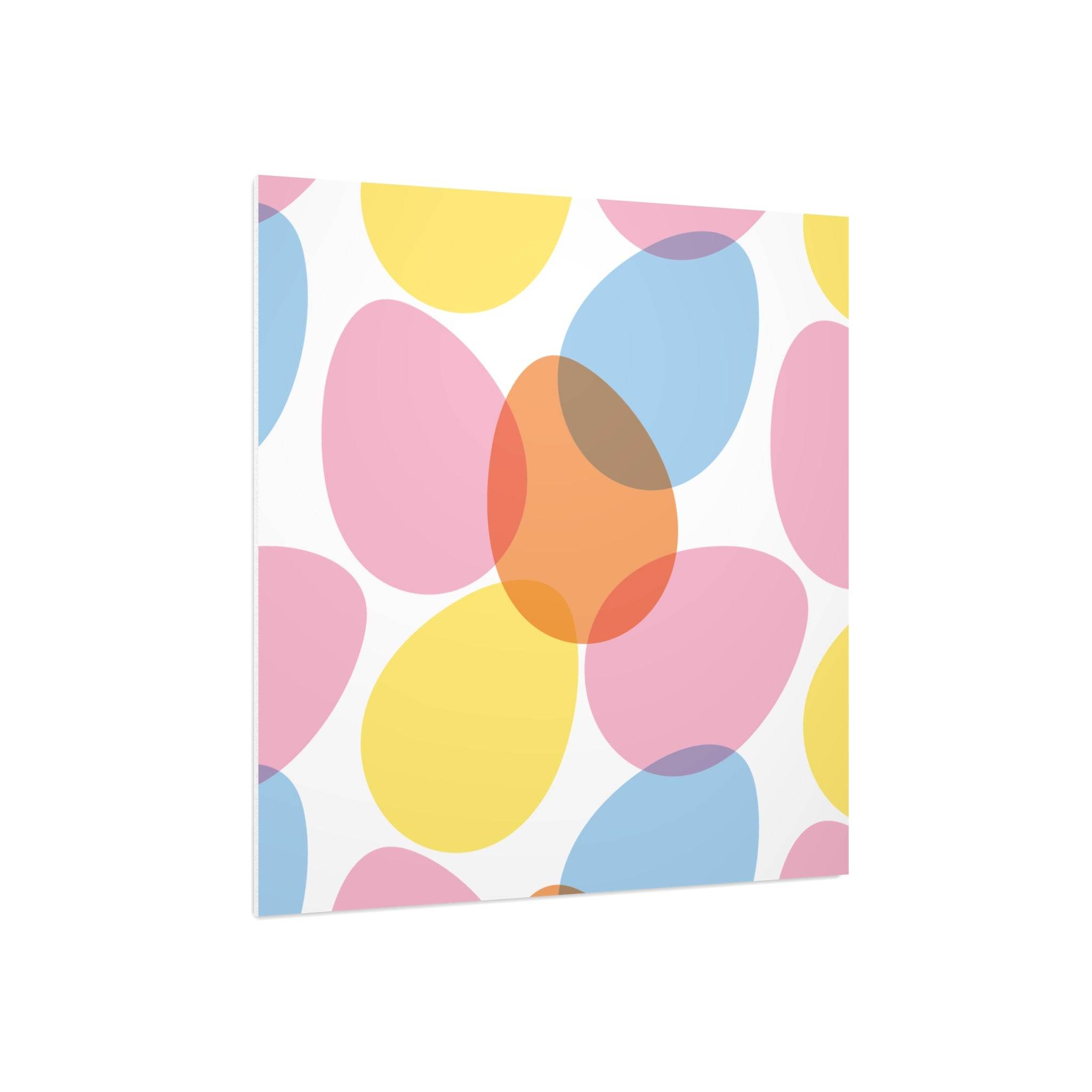 Printify home decor wall art with colorful abstract ovals printed on eco-friendly foam board