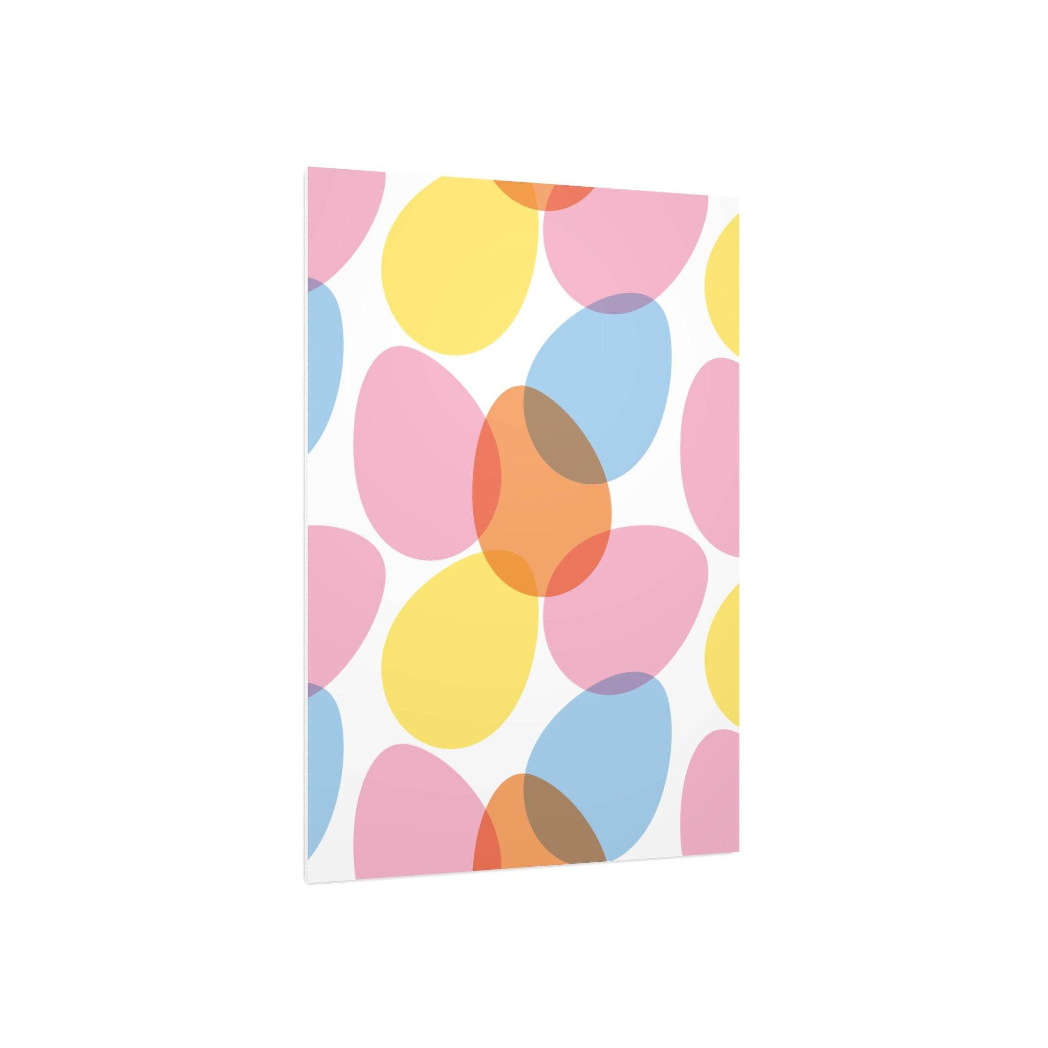 Printify home decor colorful abstract egg shapes wall art on eco-friendly foam board