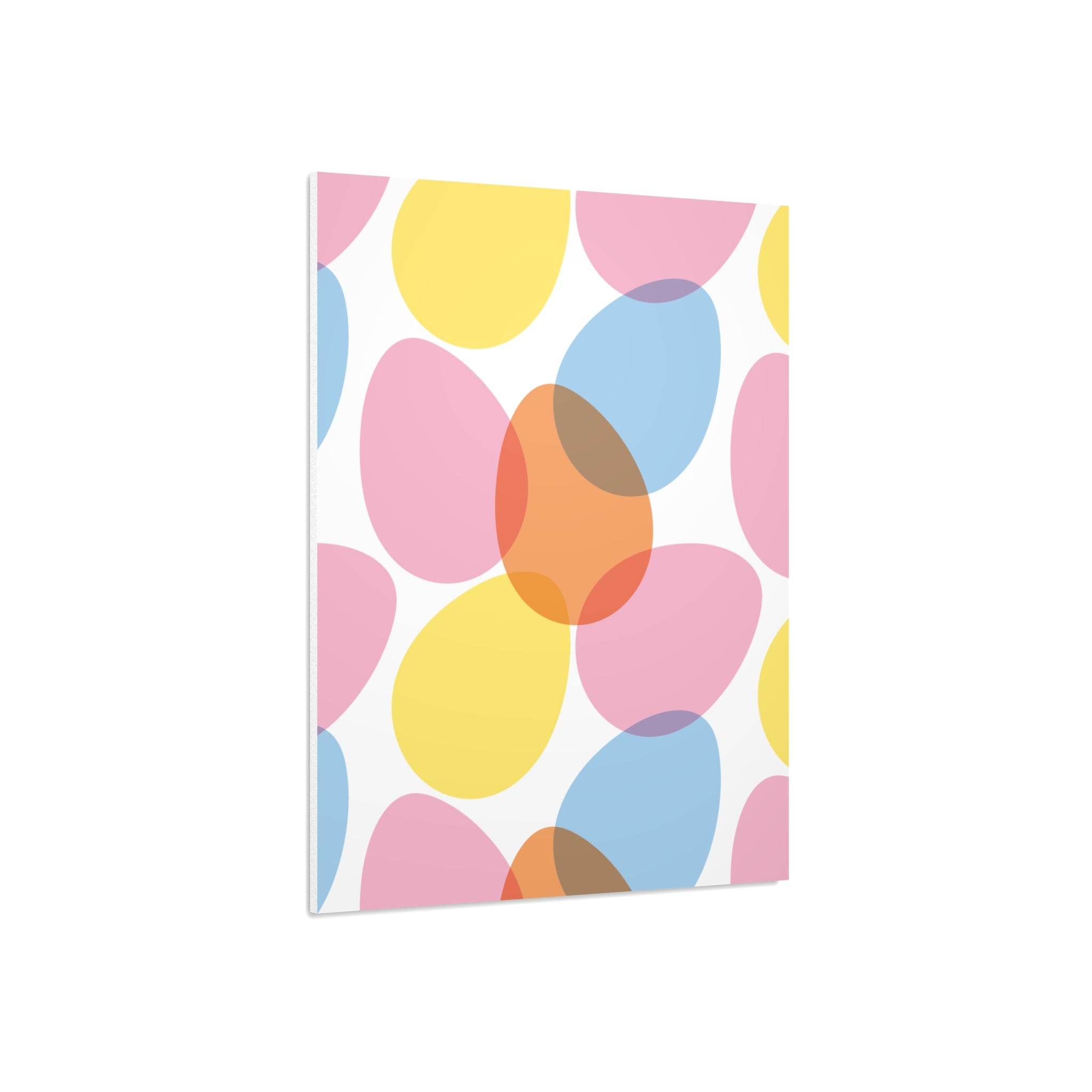 Printify home decor wall art on eco-friendly foam board with colorful overlapping oval shapes