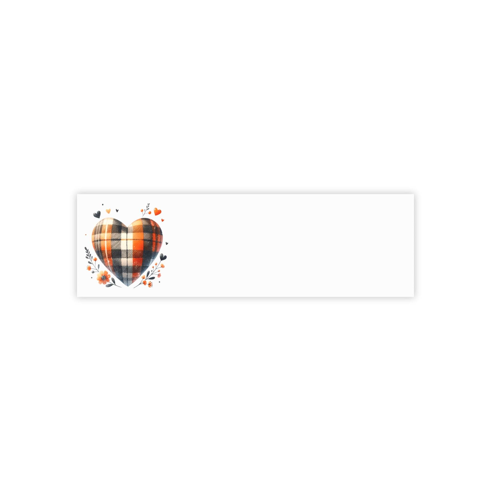 Printify eco-friendly note pads with orange plaid heart design and floral accents on white background