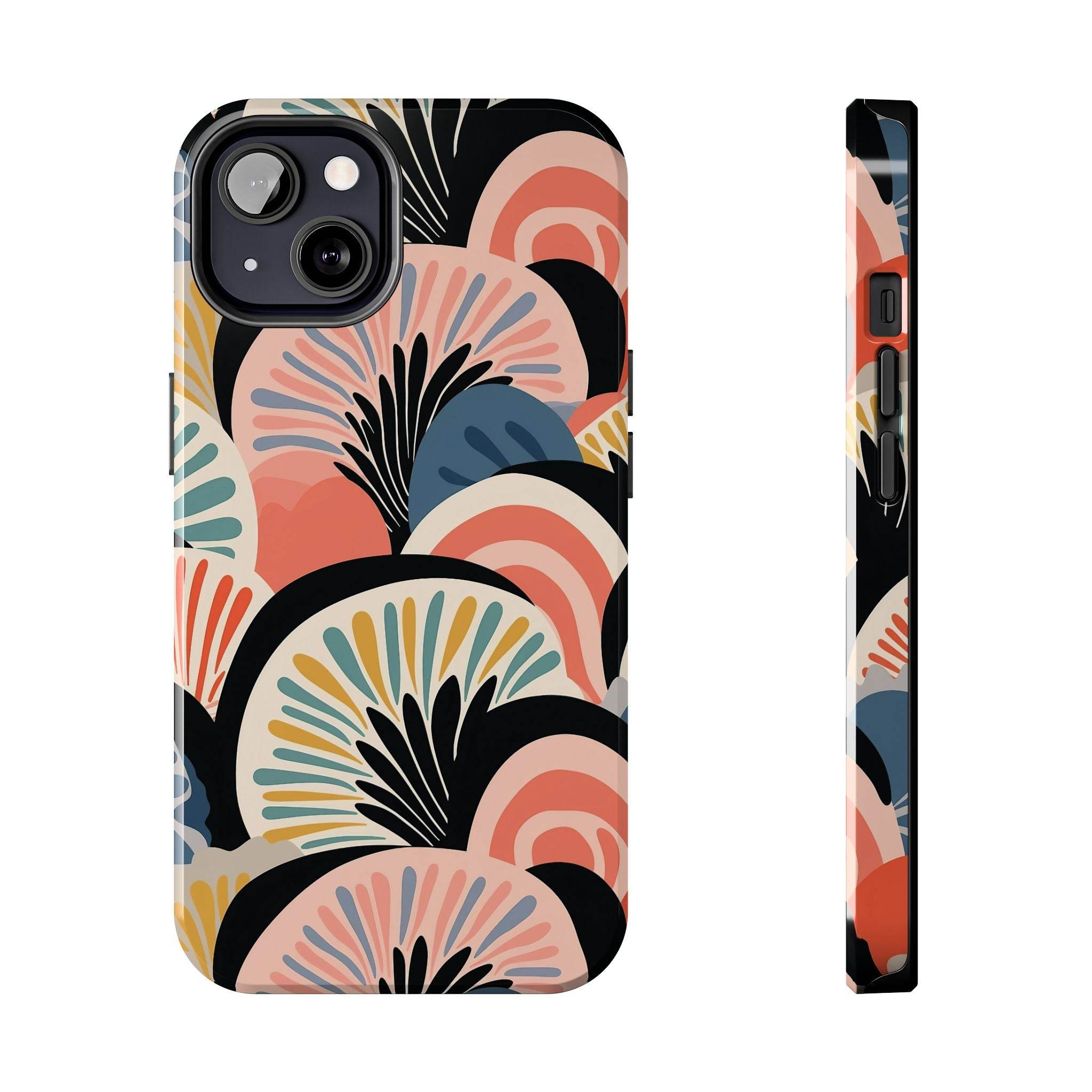 Printify eco-friendly phone cases with abstract colorful floral design for iPhone protection