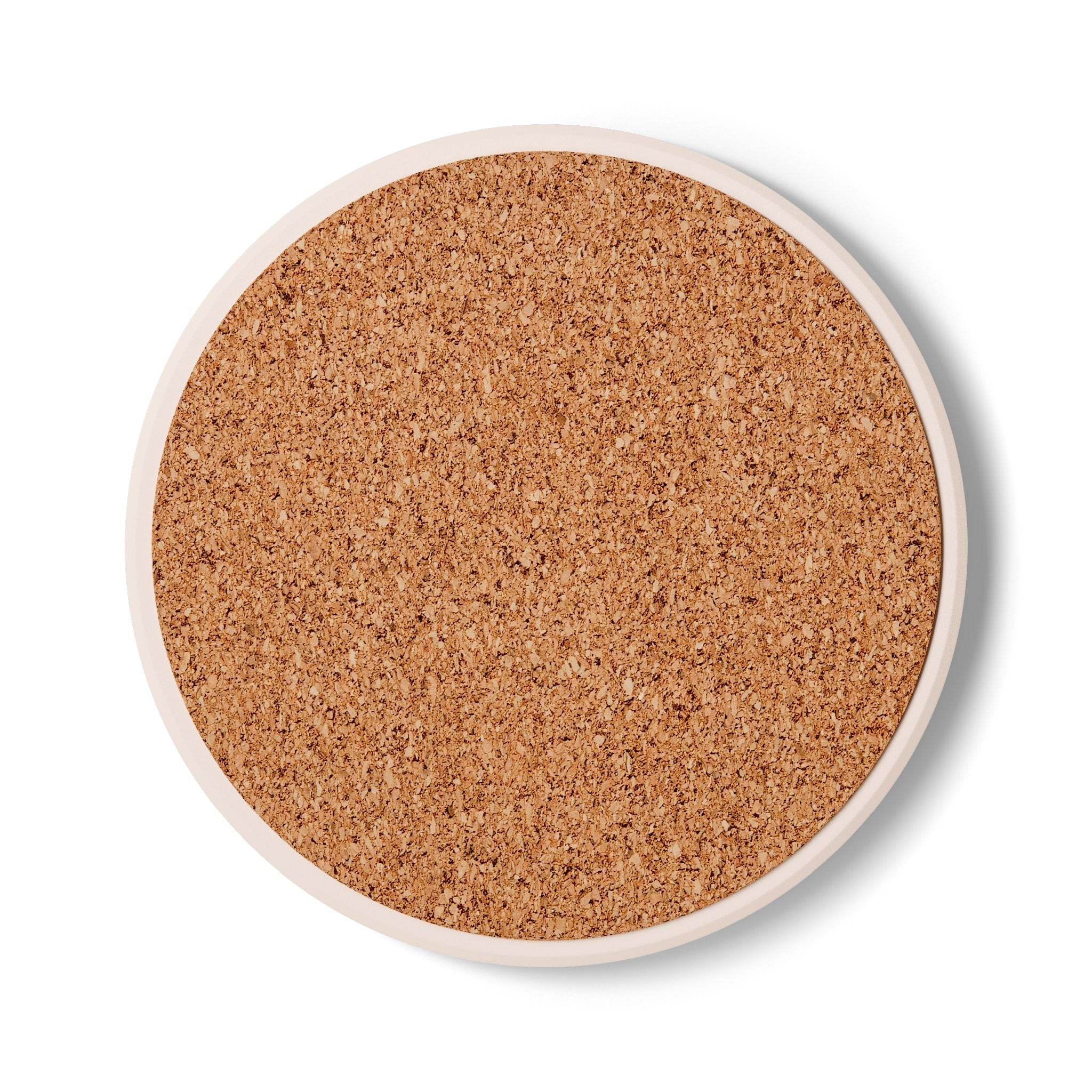Printify eco-friendly pink ceramic coaster with cork surface for kitchen accessories