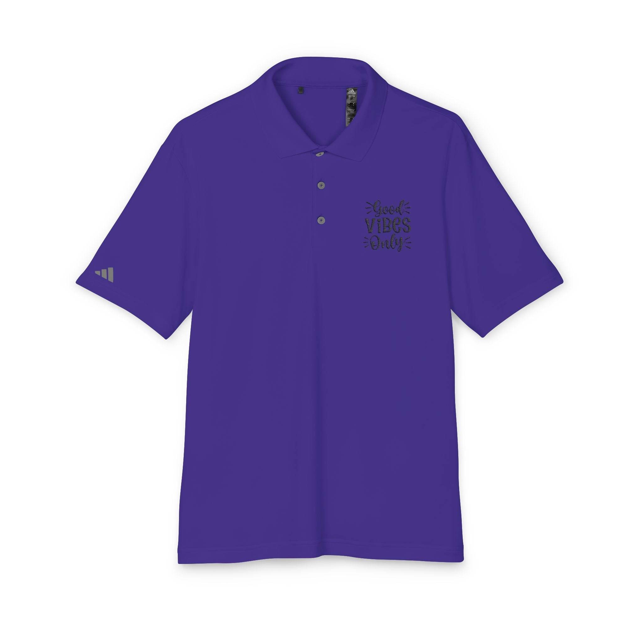 Purple eco-friendly polo shirt from Printify with short sleeves and casual collar