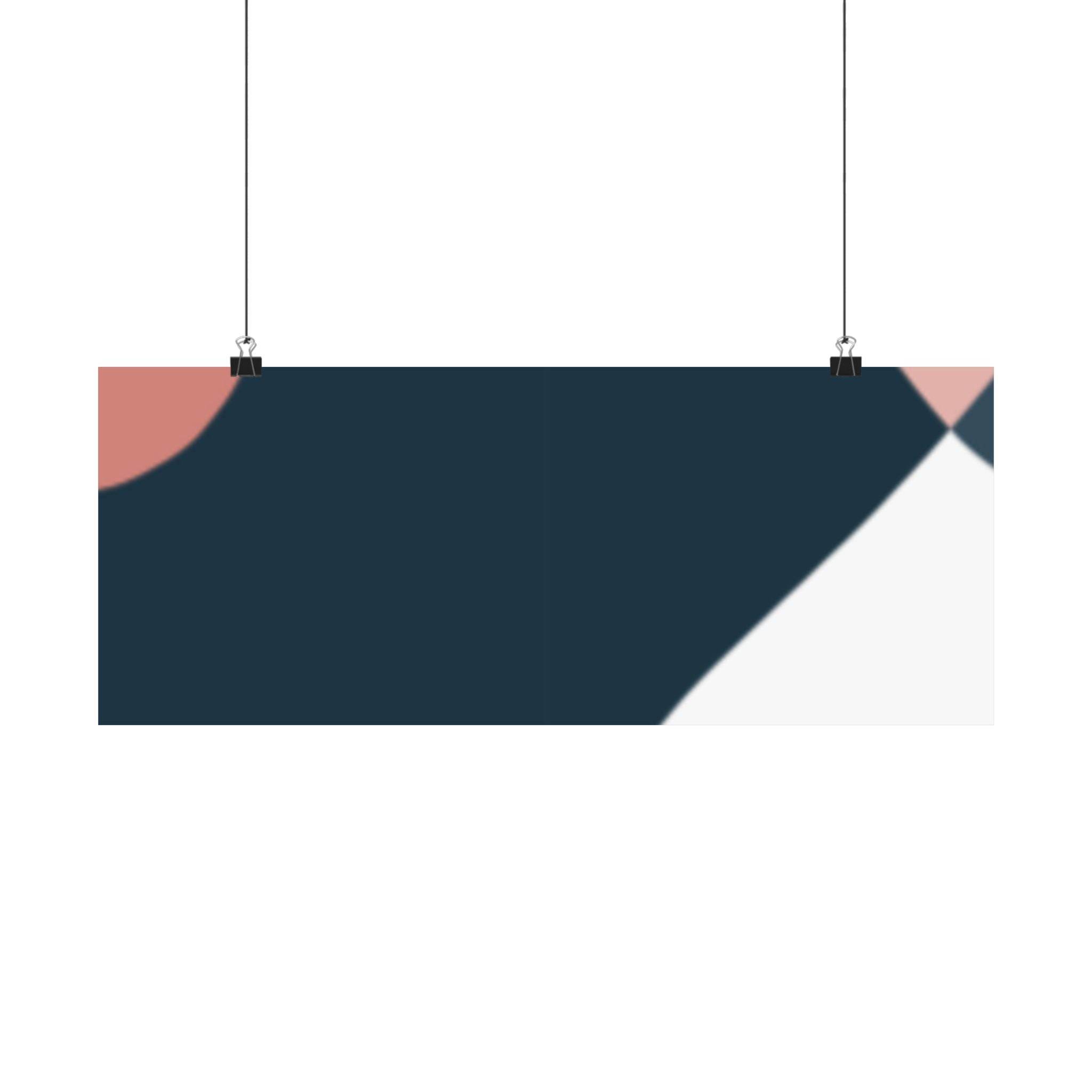 Printify abstract geometric design eco-friendly satin posters hanging with clips