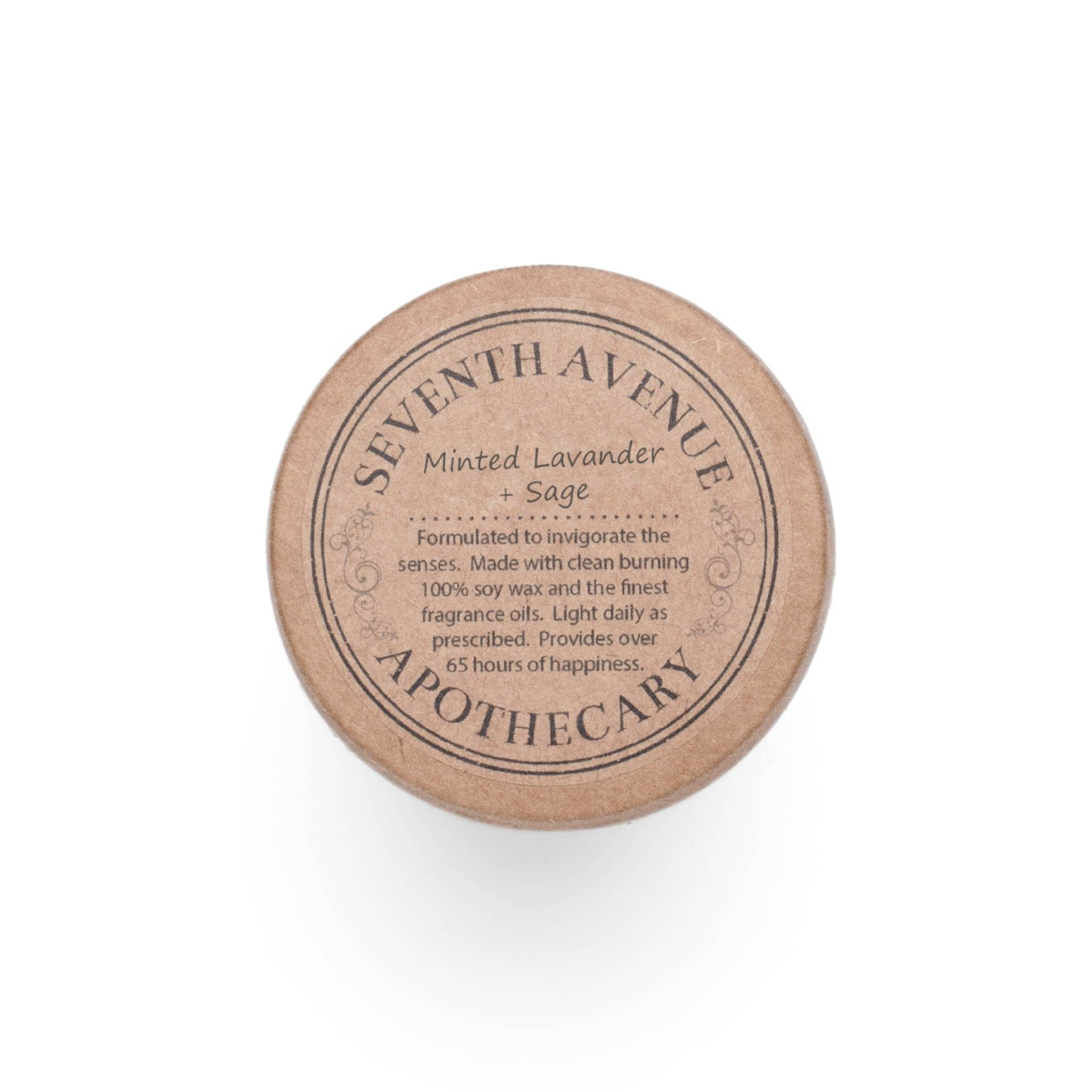 Printify eco-friendly scented candle in mint lavender and sage with 100 soy wax and 65 hours burn time