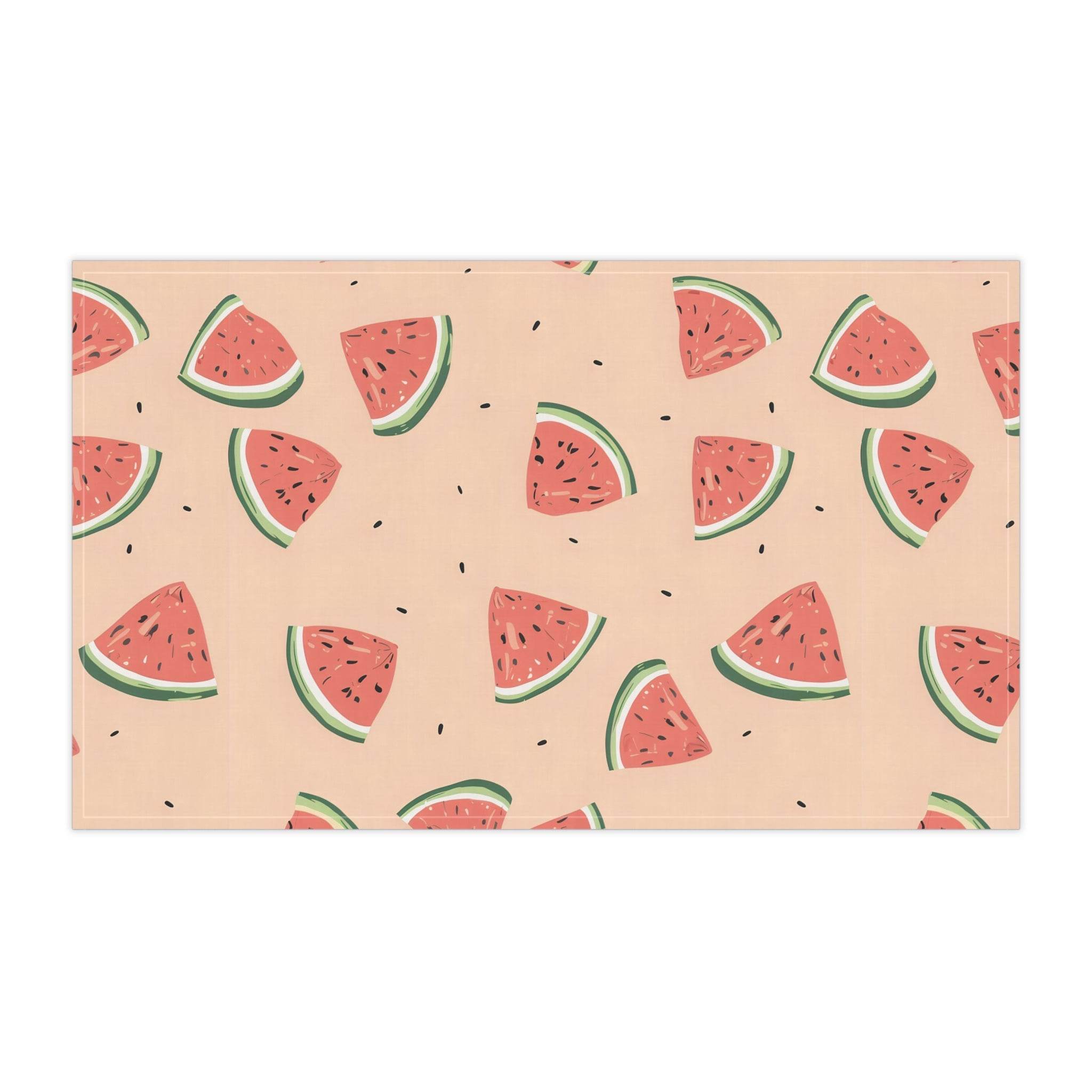 Printify eco-friendly tea towels with a playful watermelon slice pattern for kitchen accessories