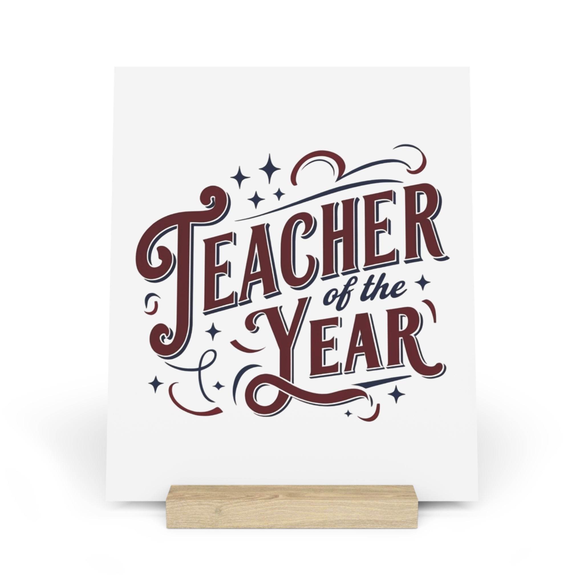 Printify home decor featuring elegant Teacher of the Year design eco-friendly teacher of the year gift