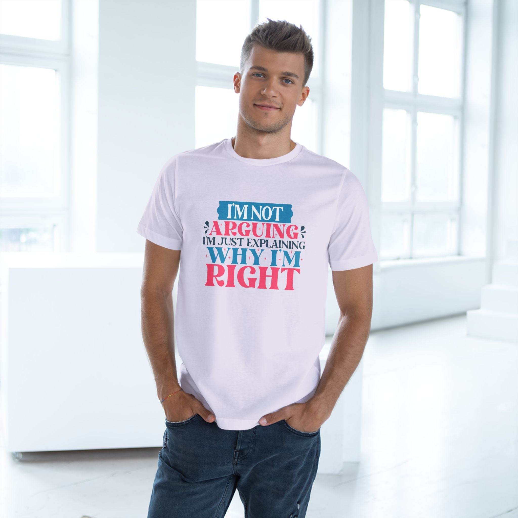Printify eco-friendly unisex t-shirt with humorous text white crew neck shirt
