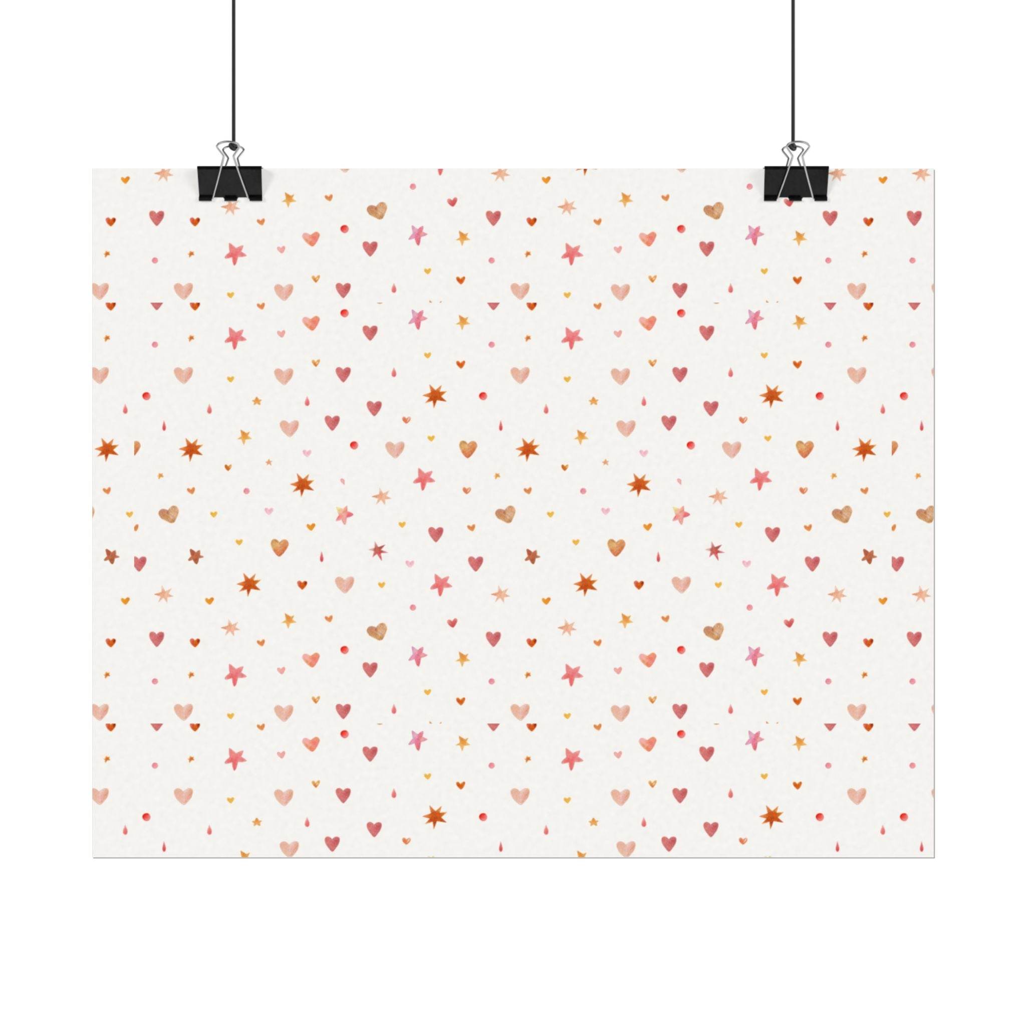Heart Sparkle Textured Watercolor Matte Posters - Posters - Esmeralda Ecostore