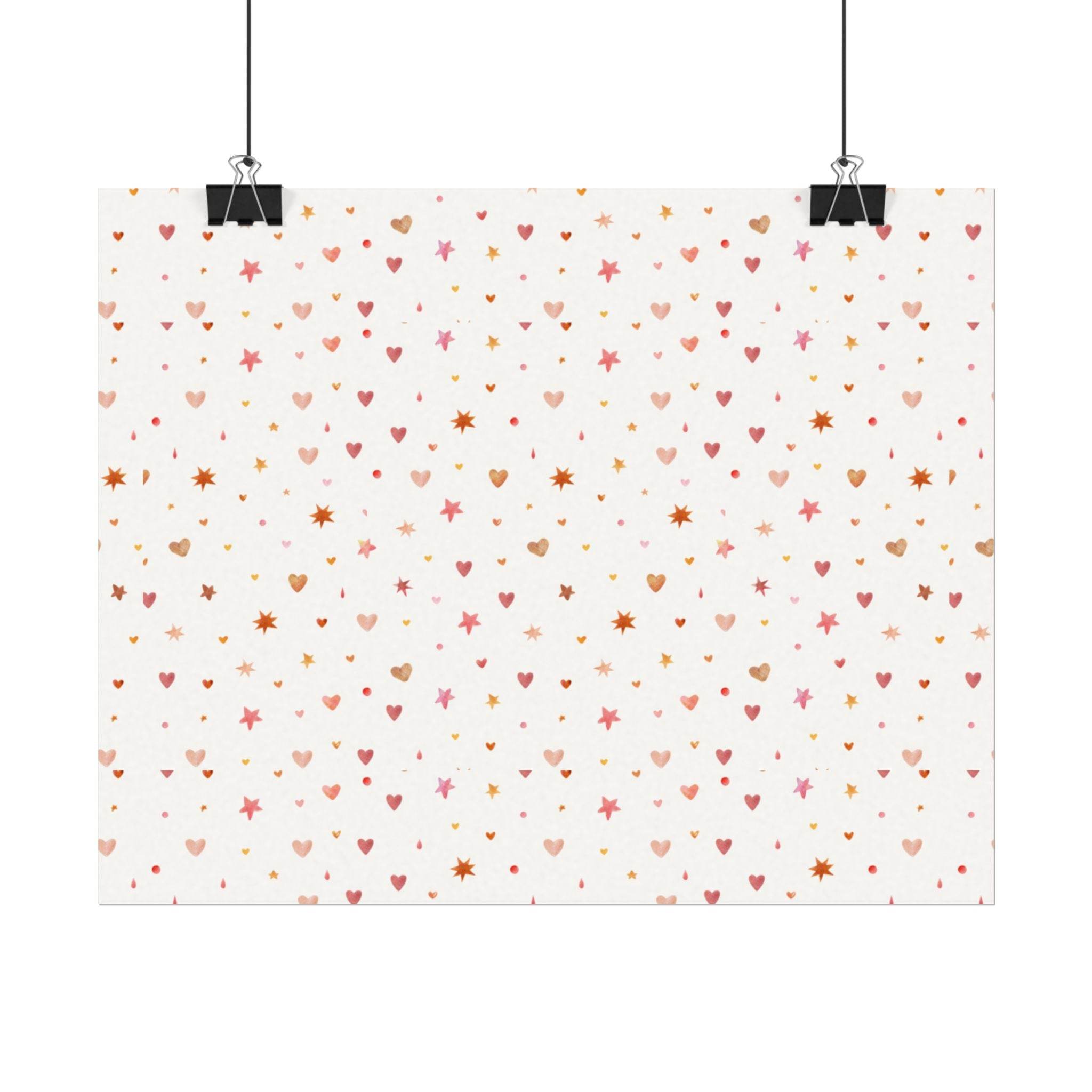 Heart Sparkle Textured Watercolor Matte Posters - Posters - Esmeralda Ecostore