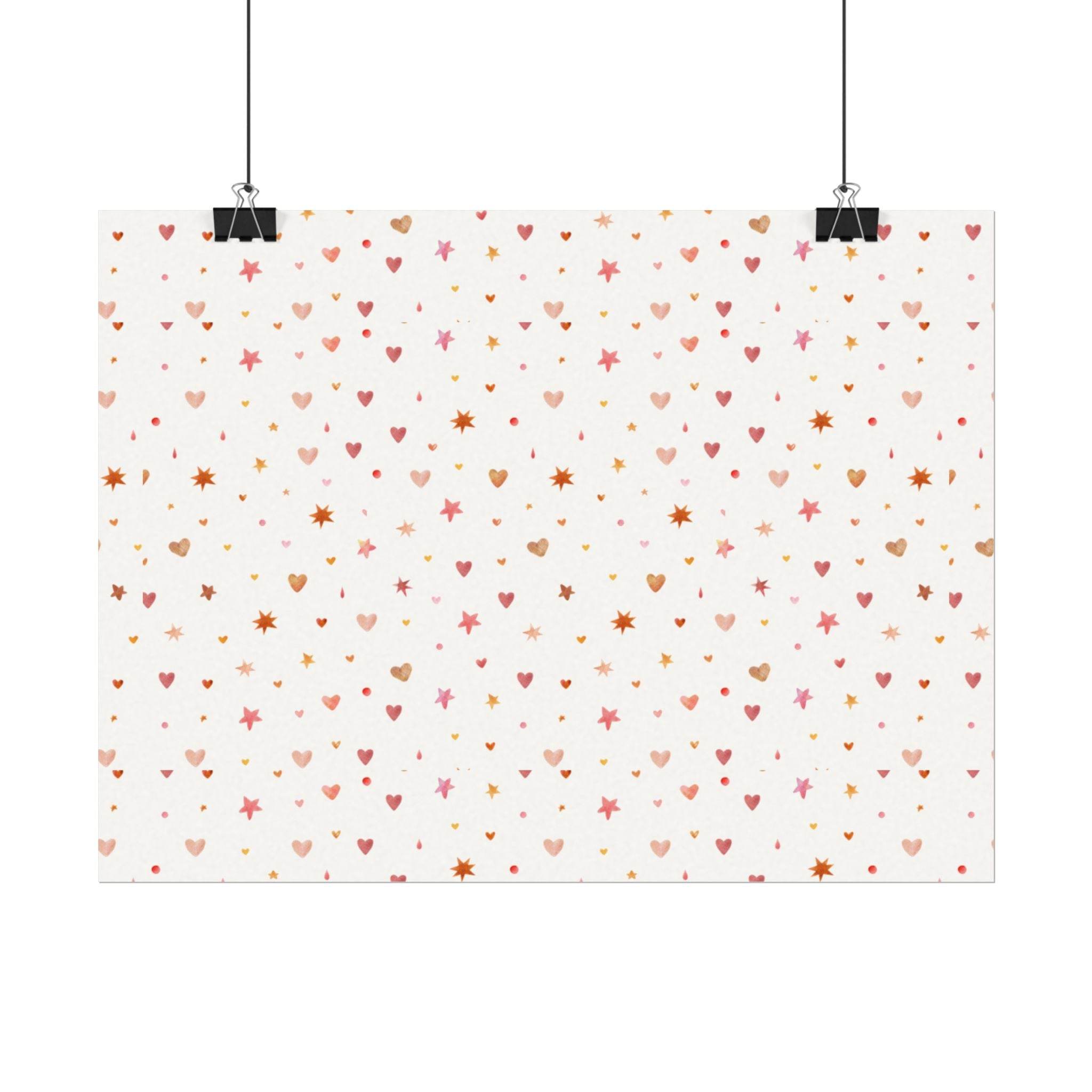 Heart Sparkle Textured Watercolor Matte Posters - Posters - Esmeralda Ecostore