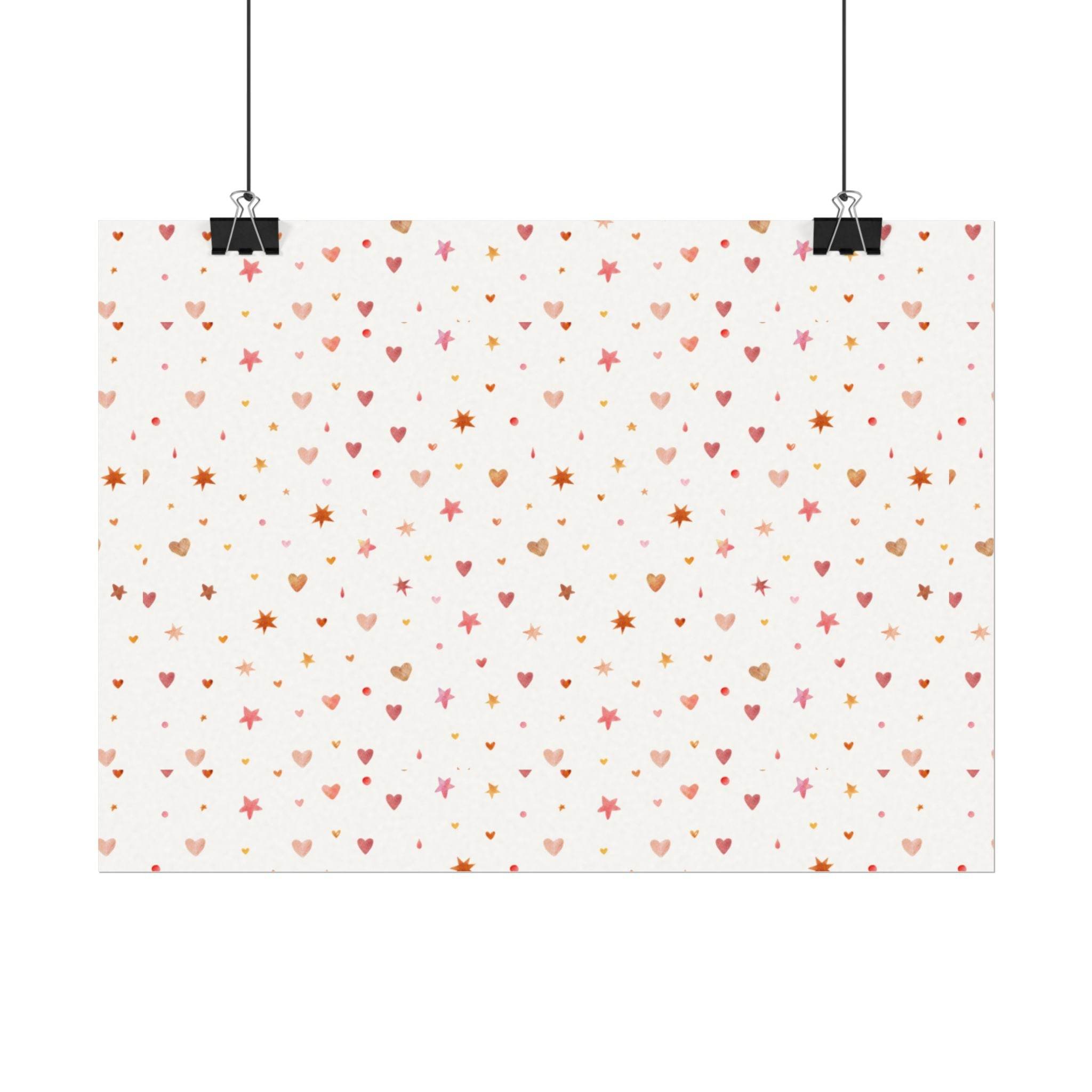 Heart Sparkle Textured Watercolor Matte Posters - Posters - Esmeralda Ecostore