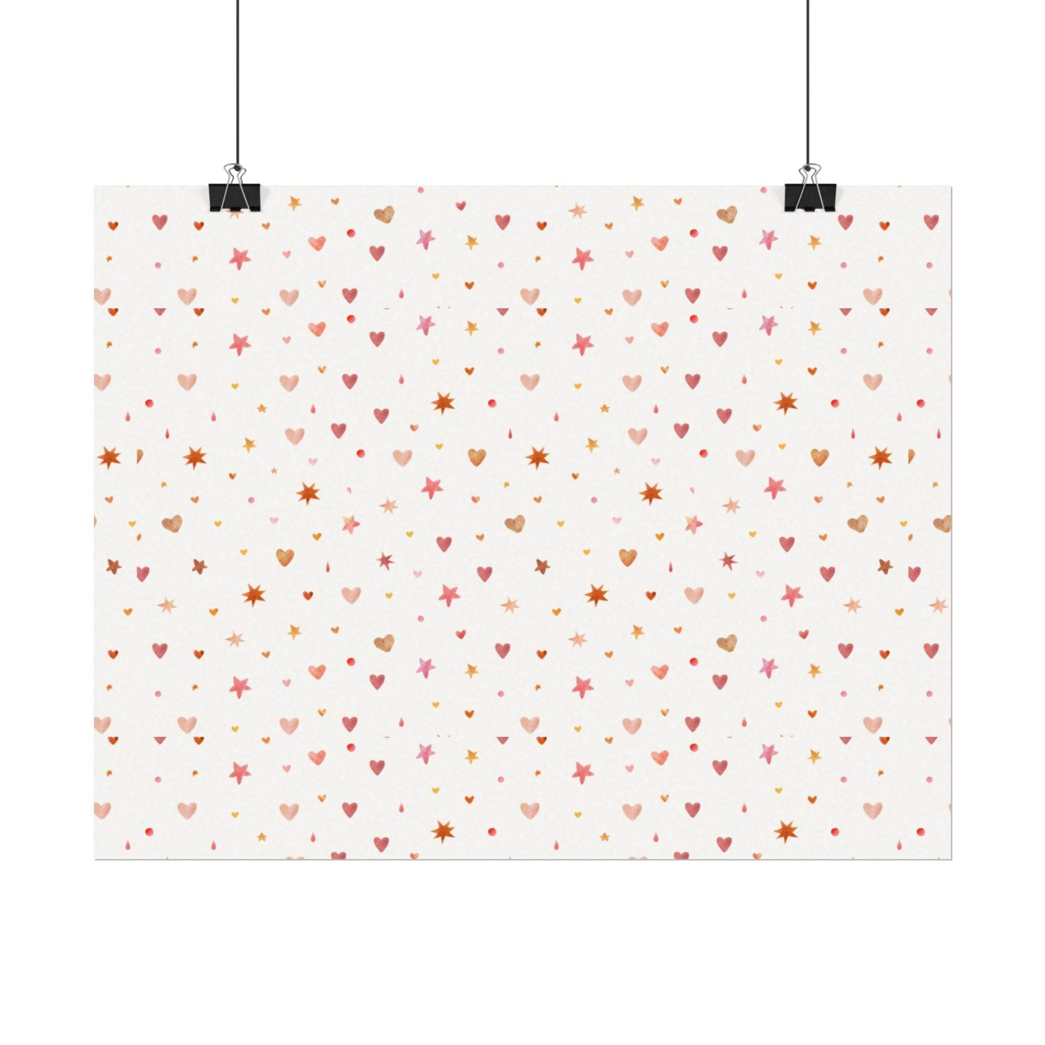 Heart Sparkle Textured Watercolor Matte Posters - Posters - Esmeralda Ecostore