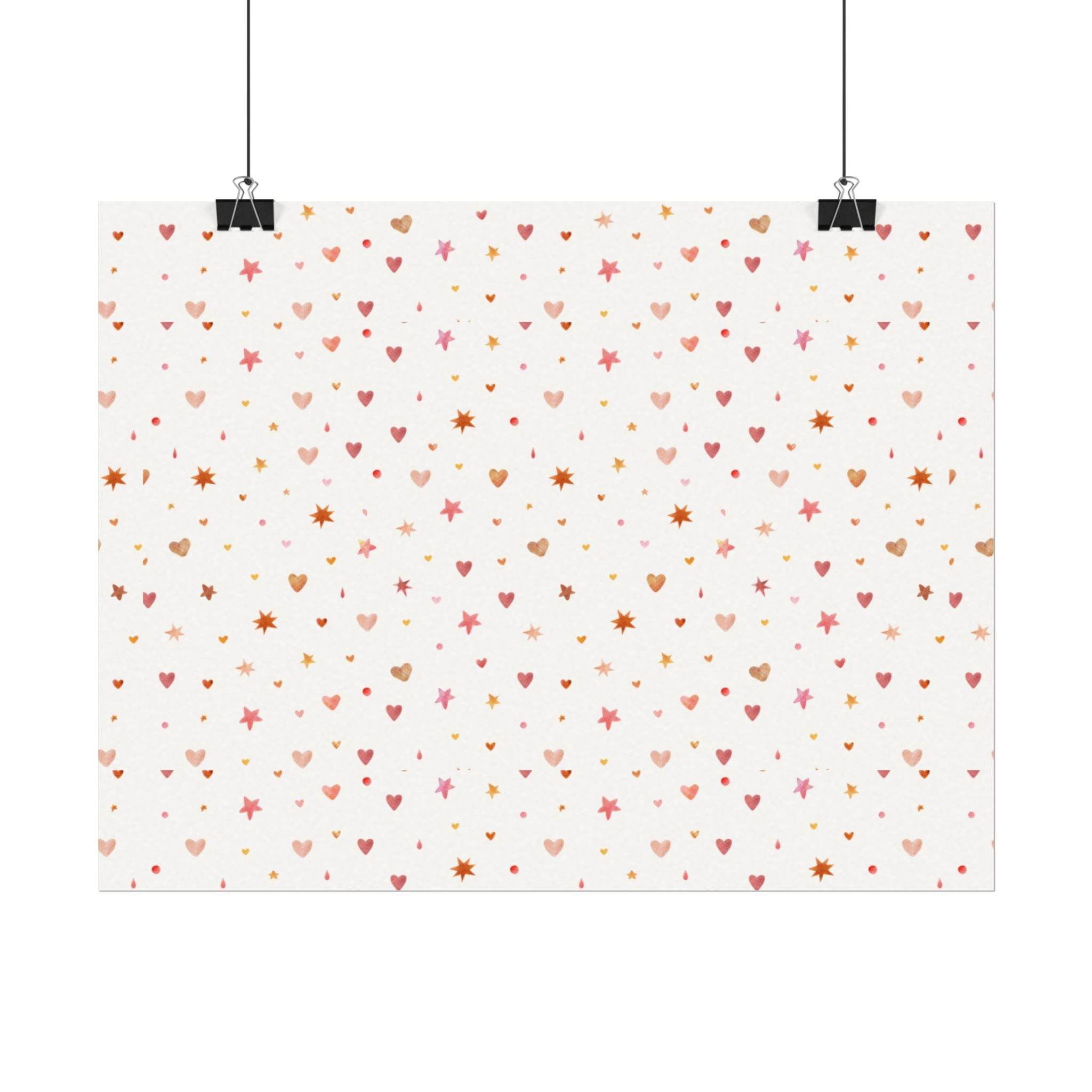 Heart Sparkle Textured Watercolor Matte Posters - Posters - Esmeralda Ecostore