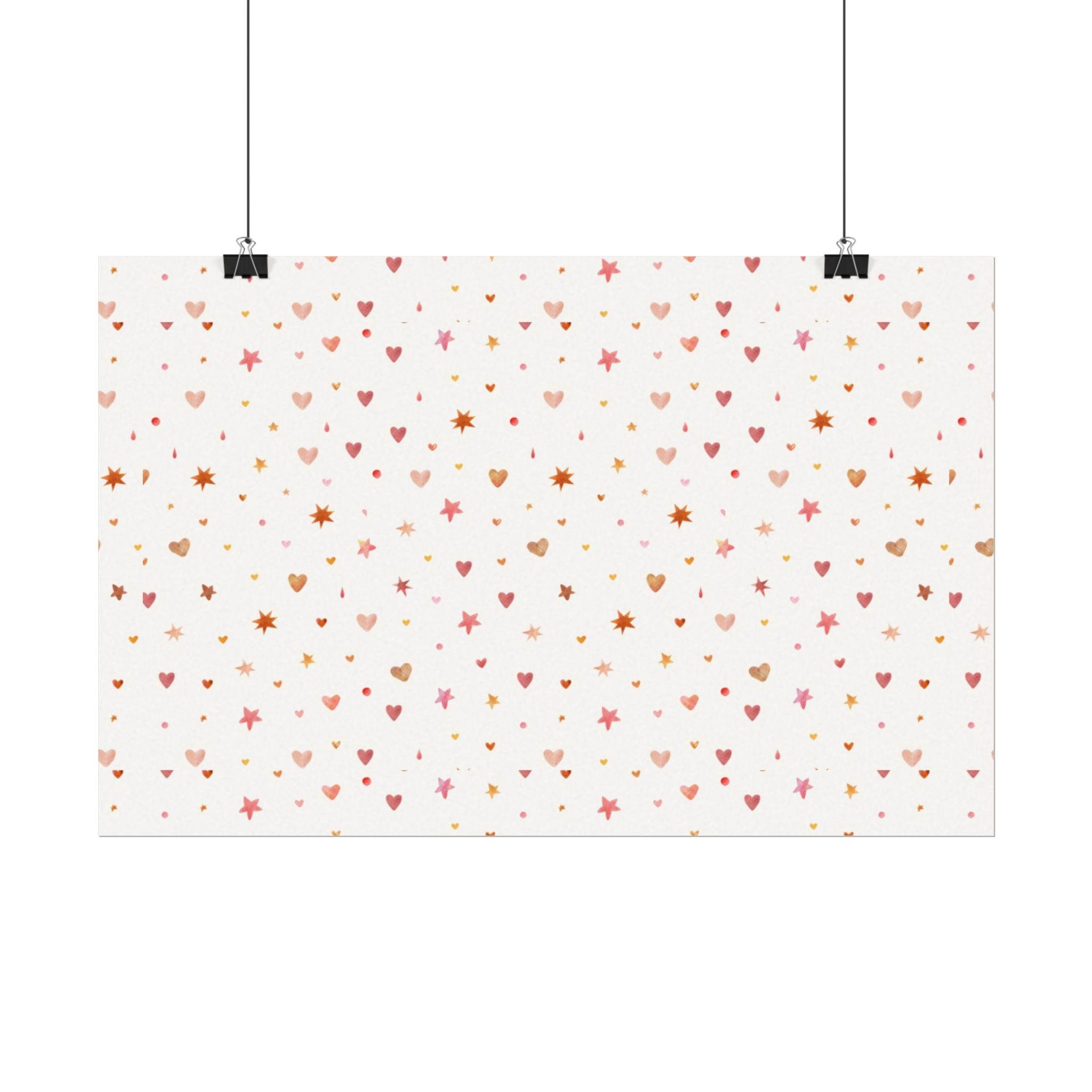 Heart Sparkle Textured Watercolor Matte Posters - Posters - Esmeralda Ecostore