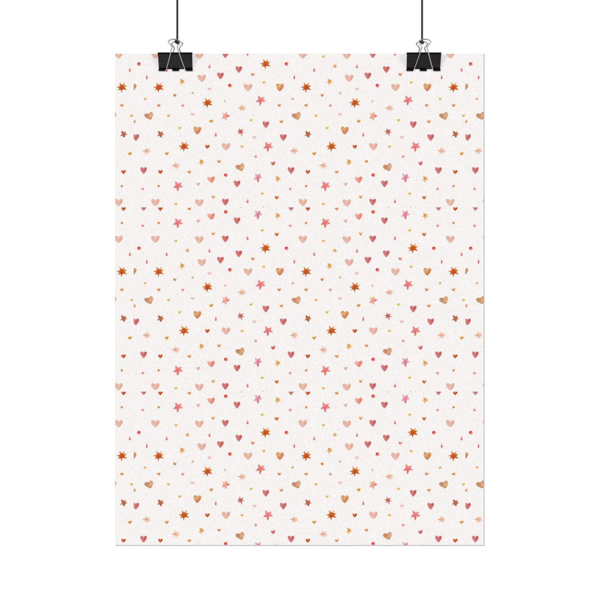 Heart Sparkle Textured Watercolor Matte Posters - Posters - Esmeralda Ecostore