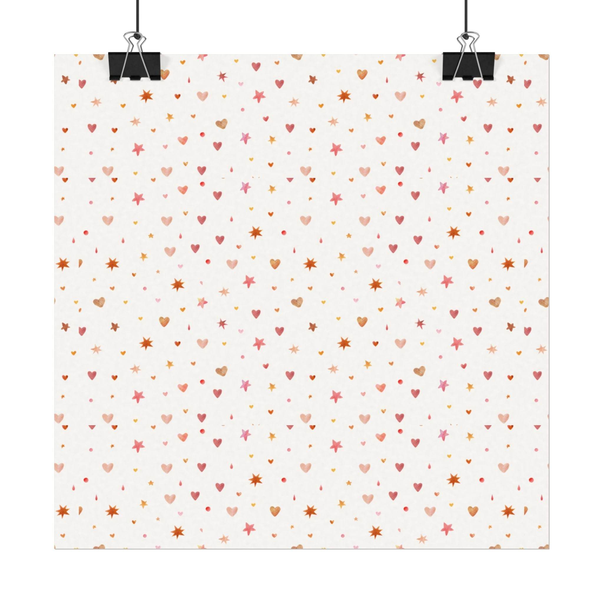 Heart Sparkle Textured Watercolor Matte Posters - Posters - Esmeralda Ecostore