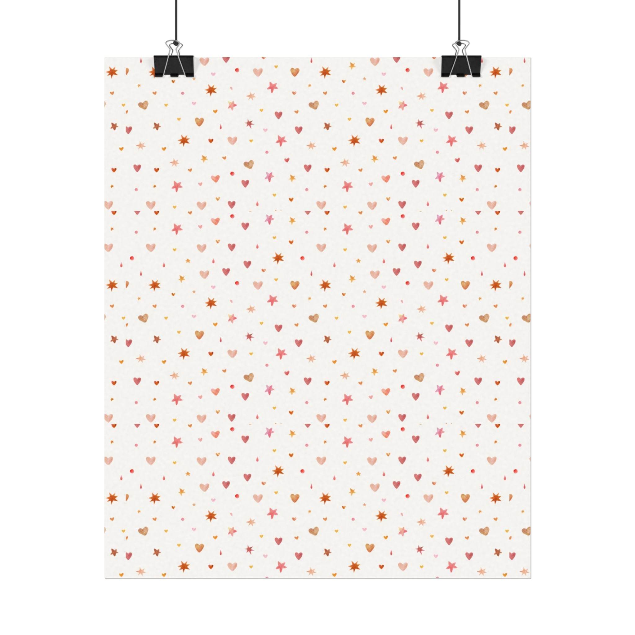 Heart Sparkle Textured Watercolor Matte Posters - Posters - Esmeralda Ecostore