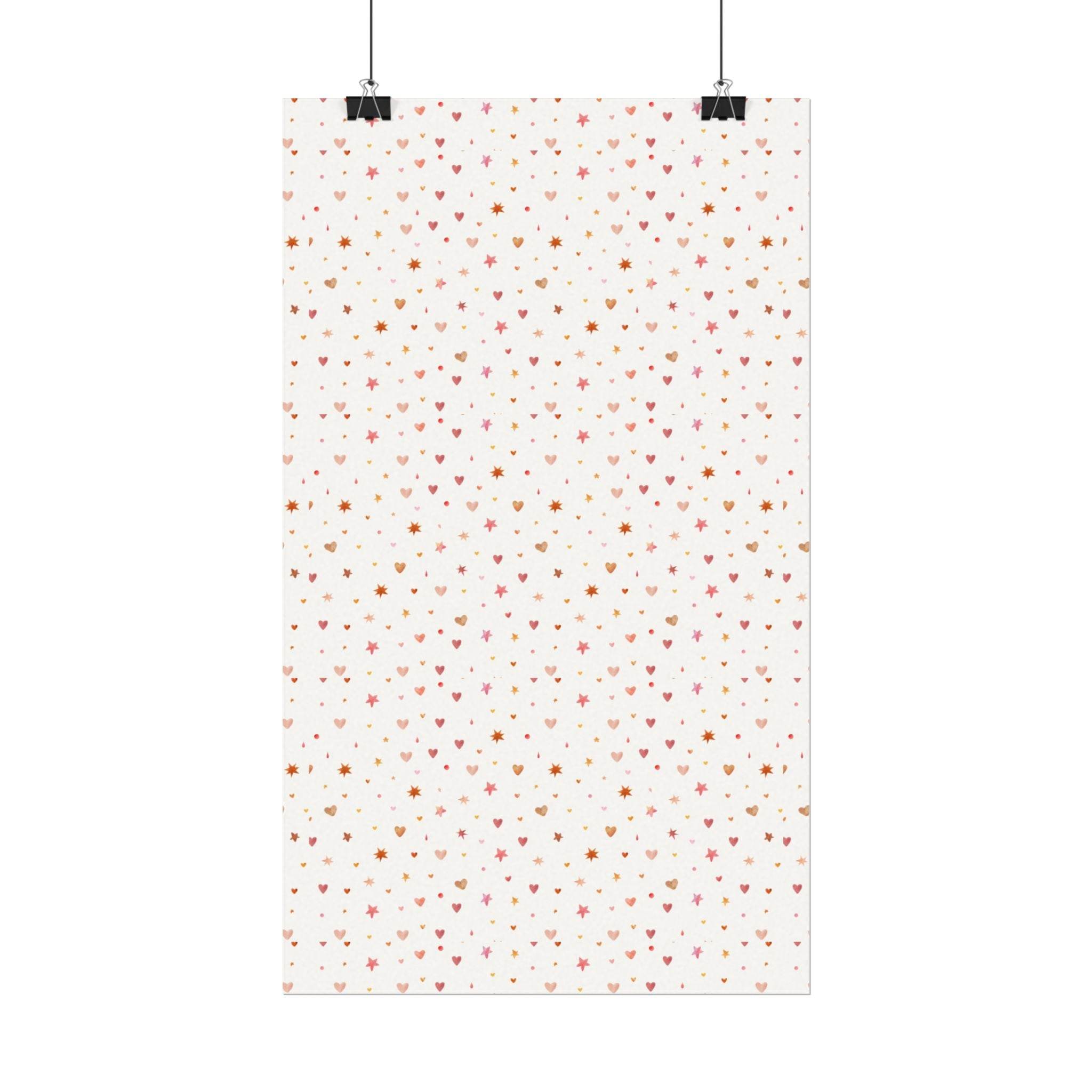 Heart Sparkle Textured Watercolor Matte Posters - Posters - Esmeralda Ecostore