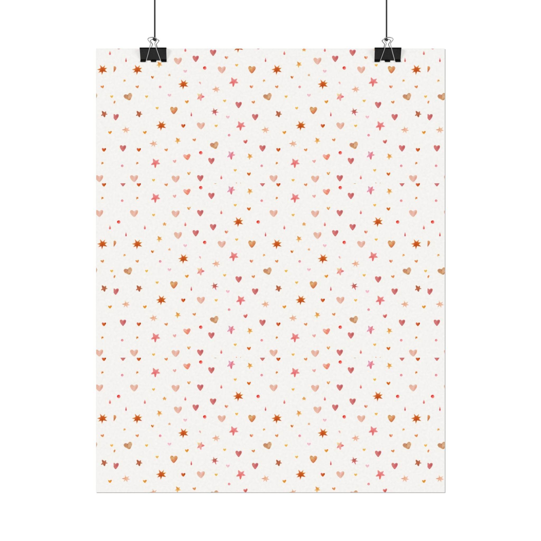 Heart Sparkle Textured Watercolor Matte Posters - Posters - Esmeralda Ecostore