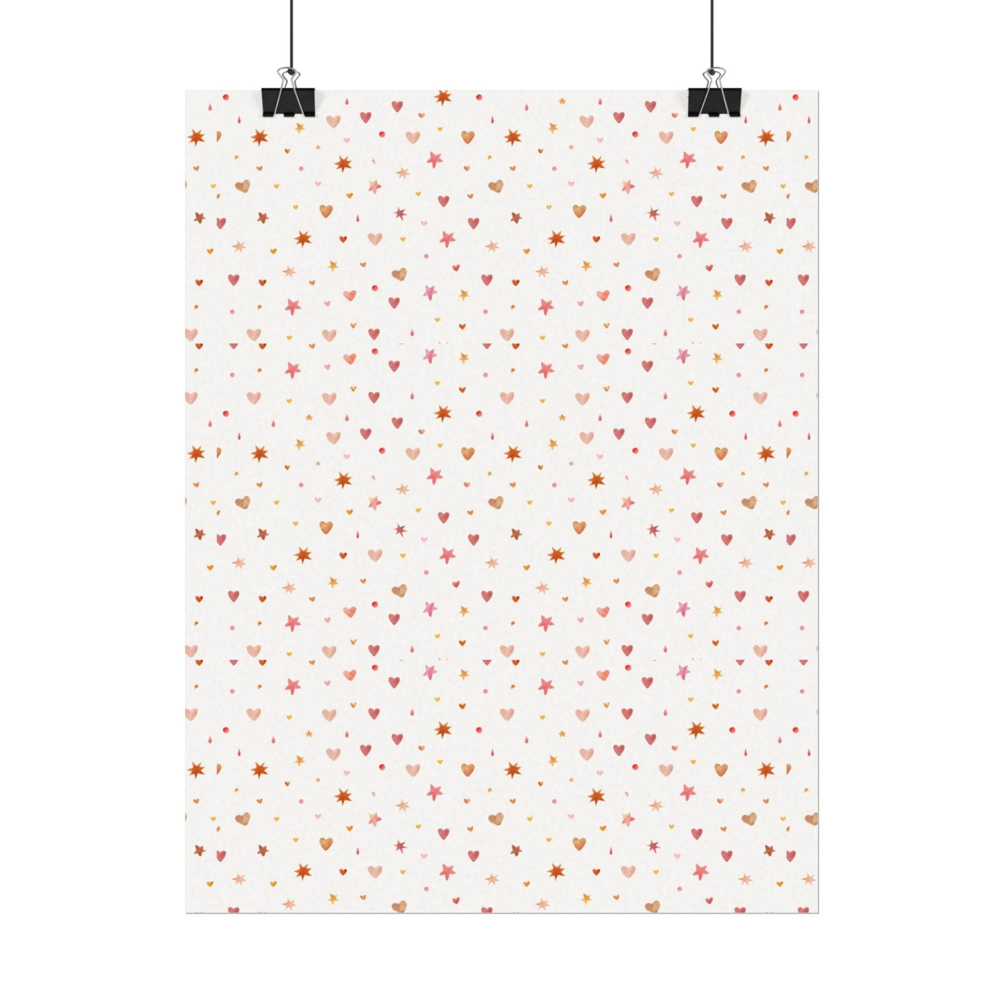 Heart Sparkle Textured Watercolor Matte Posters - Posters - Esmeralda Ecostore