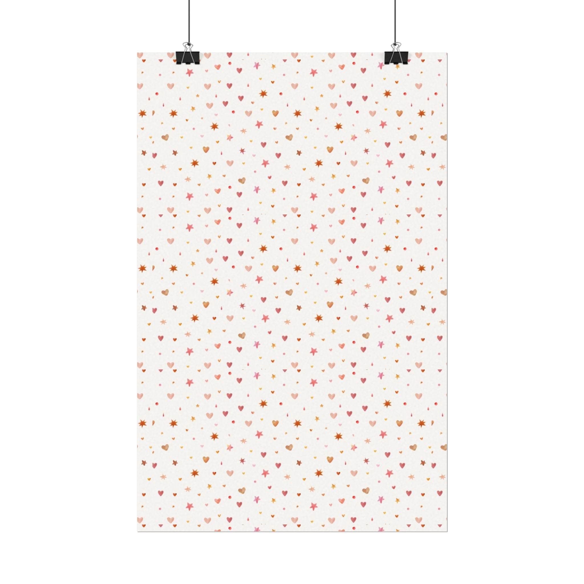 Heart Sparkle Textured Watercolor Matte Posters - Posters - Esmeralda Ecostore