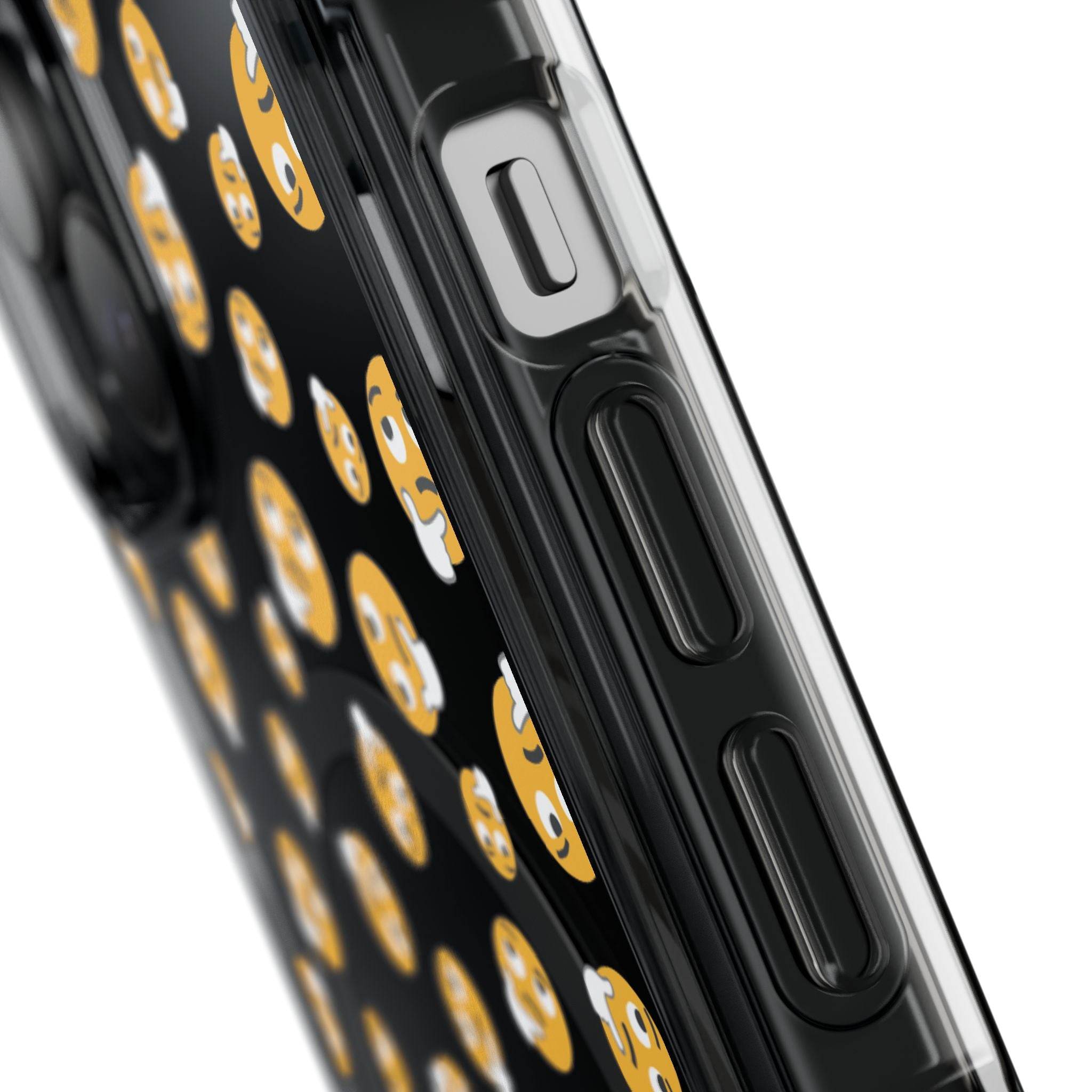 Printify eco-friendly magnetic phone case with emoji pattern and precise button cutouts