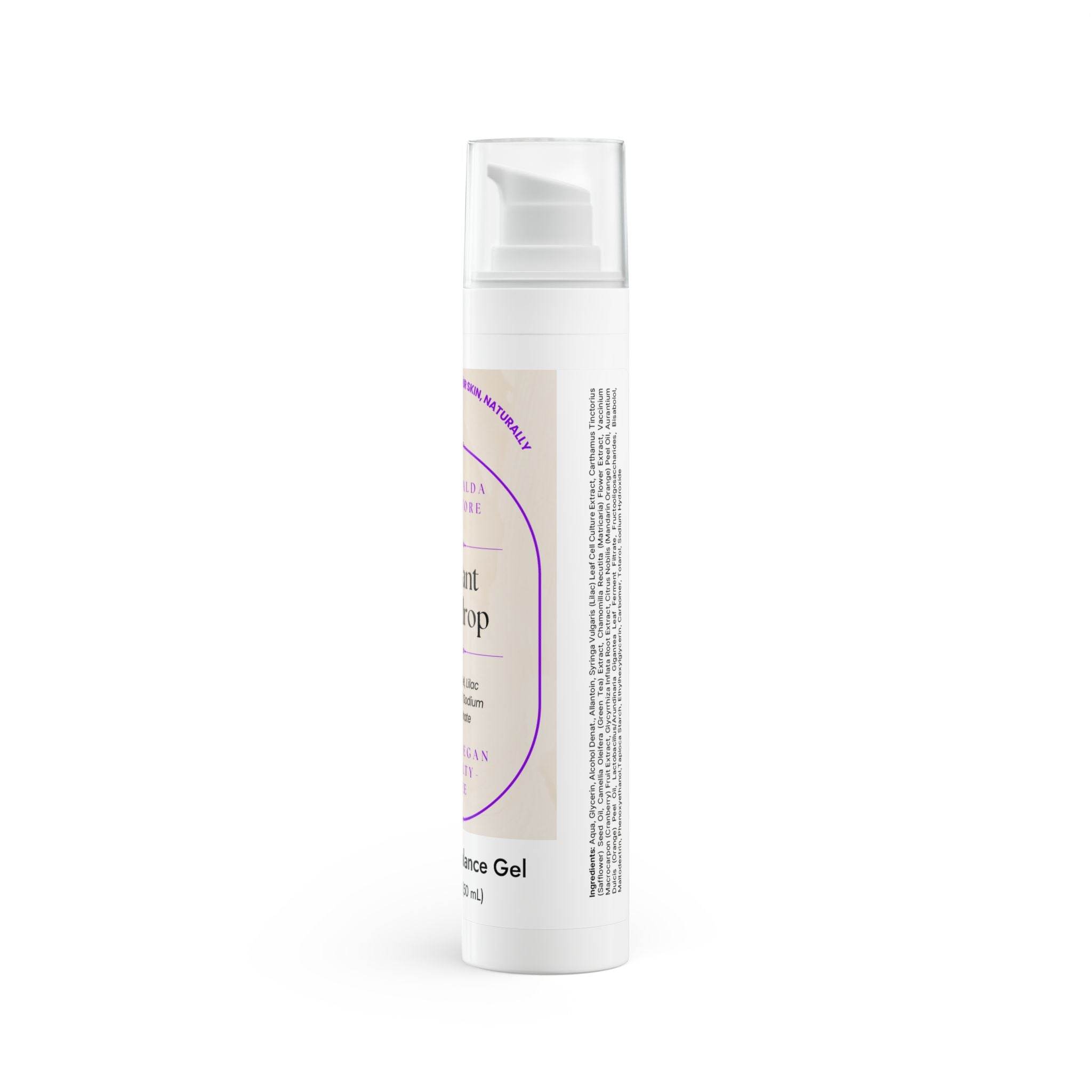 Printify natural dewdrop face gel in a white pump bottle for hydrating skincare
