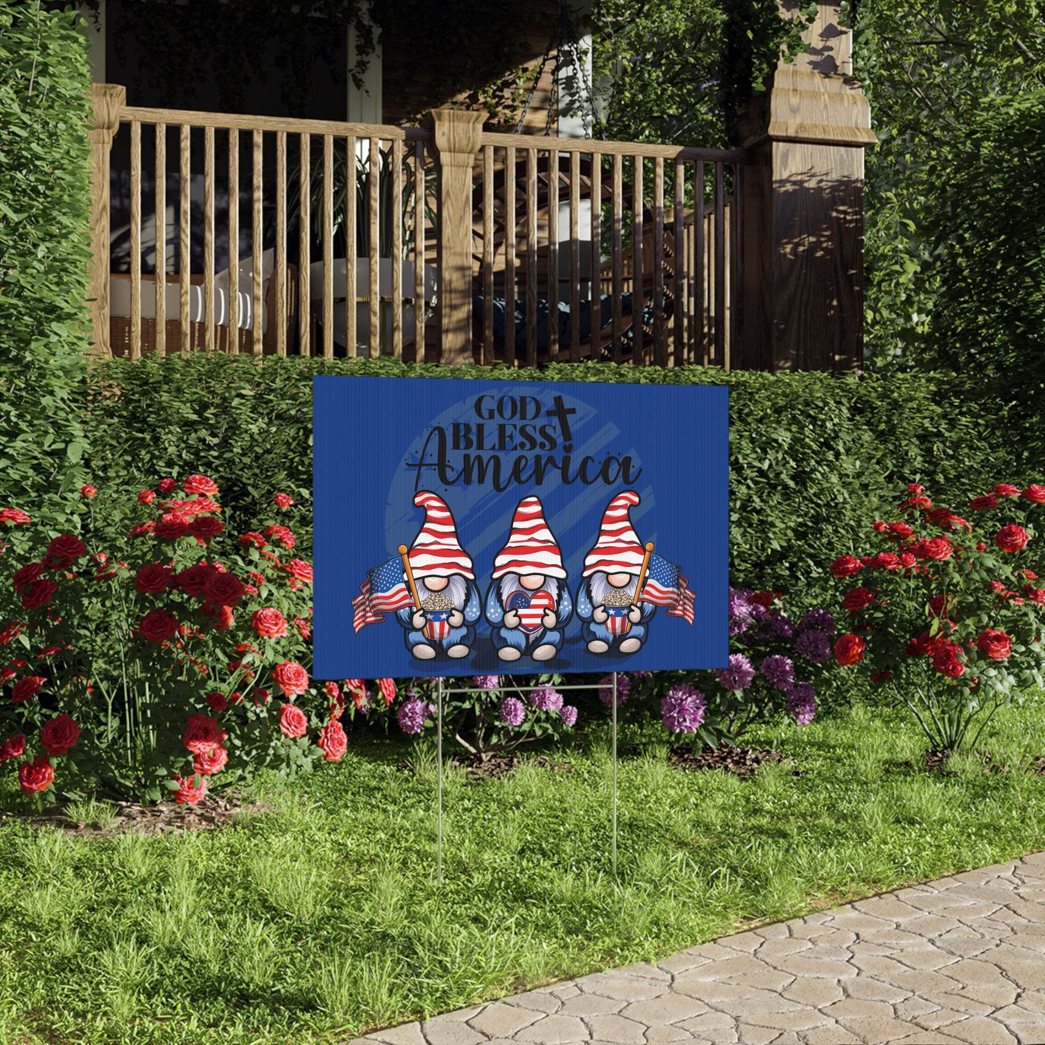 God Bless America Eco-Friendly Lawn Sign