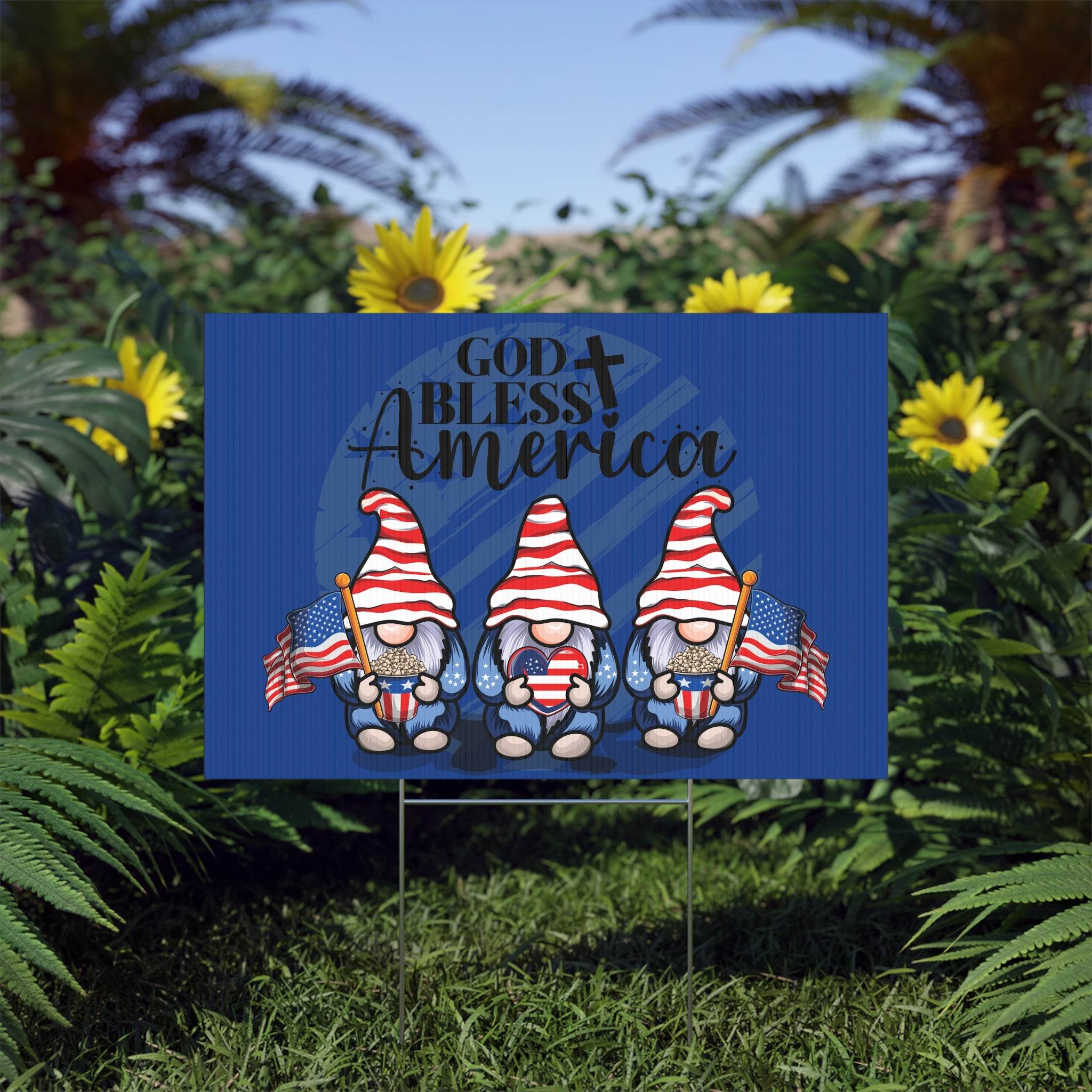 God Bless America Eco-Friendly Lawn Sign - Home Decor - Esmeralda Ecostore