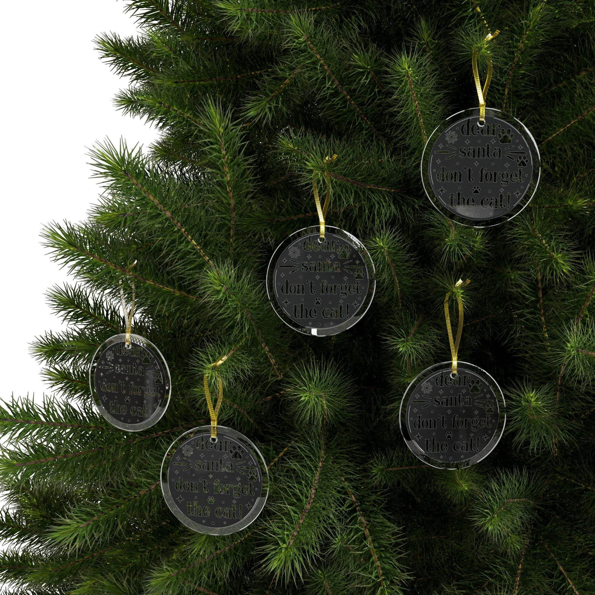 Santa Claws Holiday Glass Ornaments - Seasonal Decorations - Esmeralda Ecostore