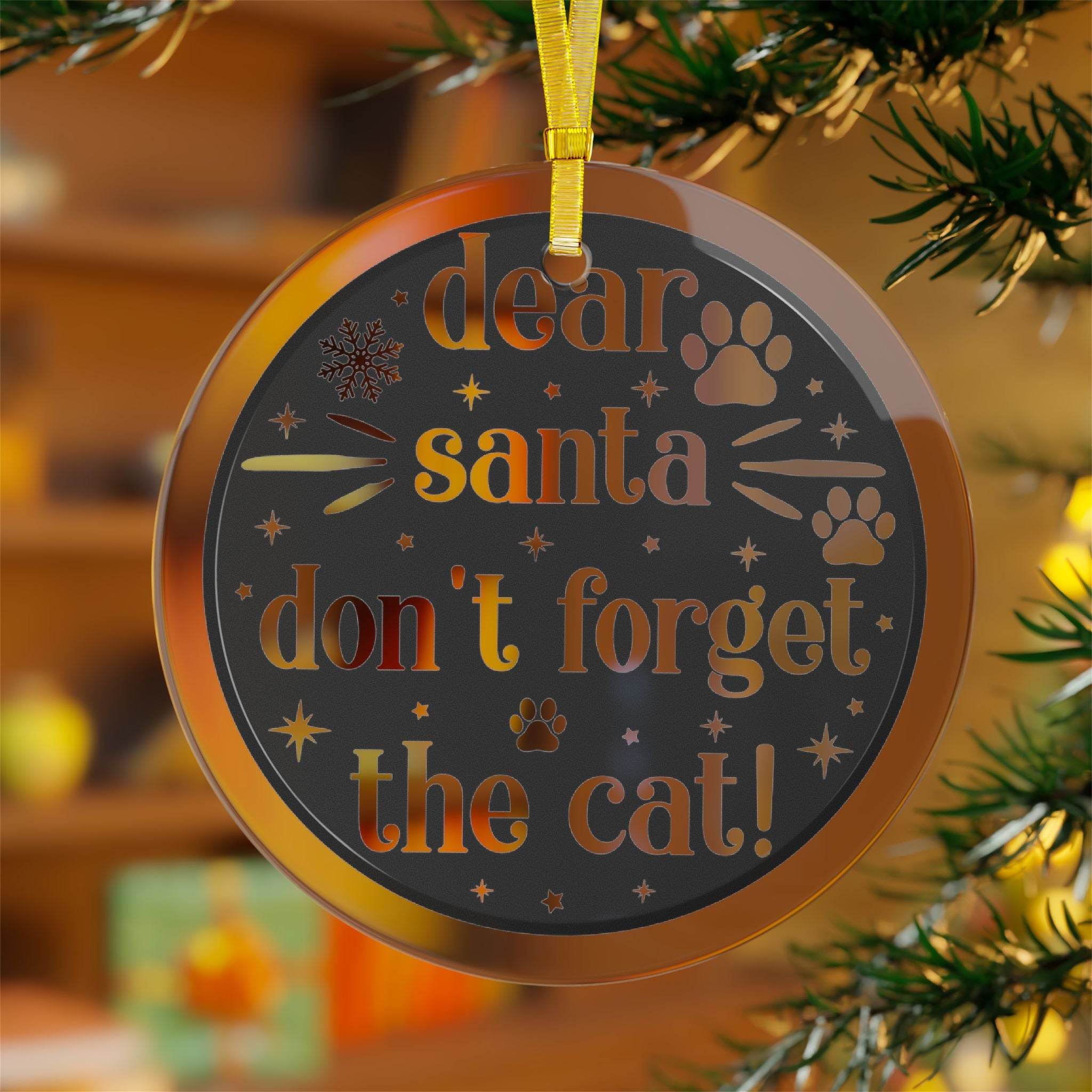 Santa Claws Holiday Glass Ornaments - Seasonal Decorations - Esmeralda Ecostore