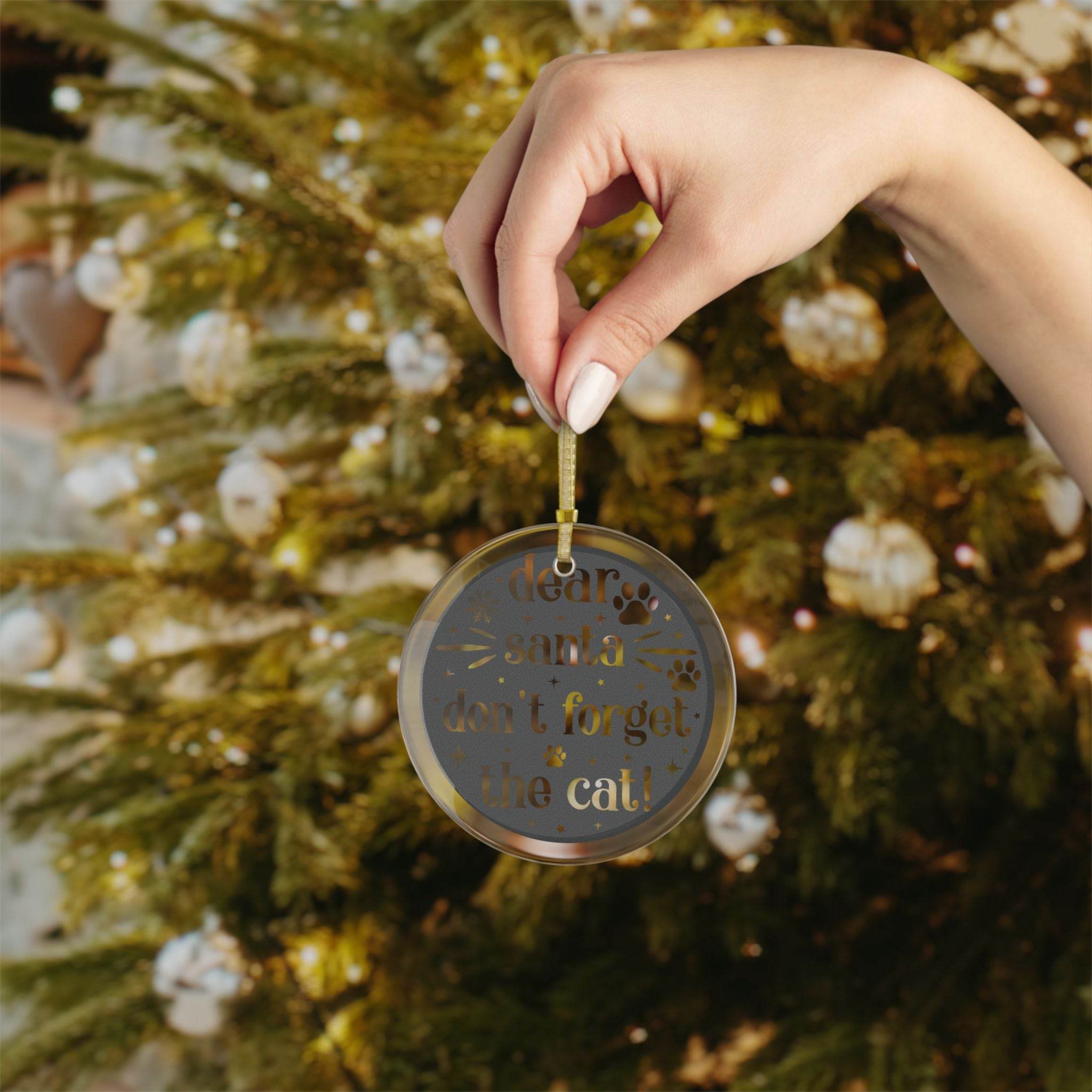 Santa Claws Holiday Glass Ornaments - Seasonal Decorations - Esmeralda Ecostore