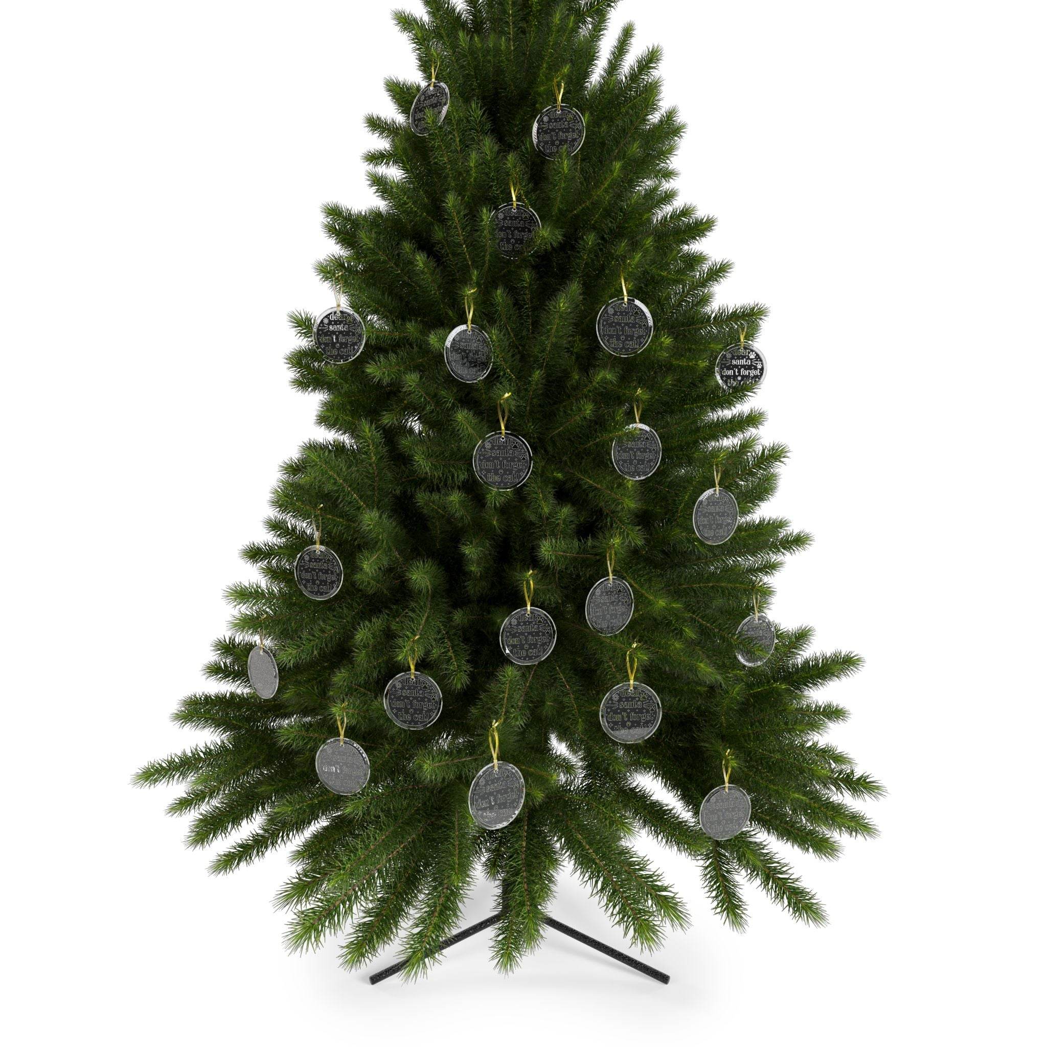 Santa Claws Holiday Glass Ornaments - Seasonal Decorations - Esmeralda Ecostore