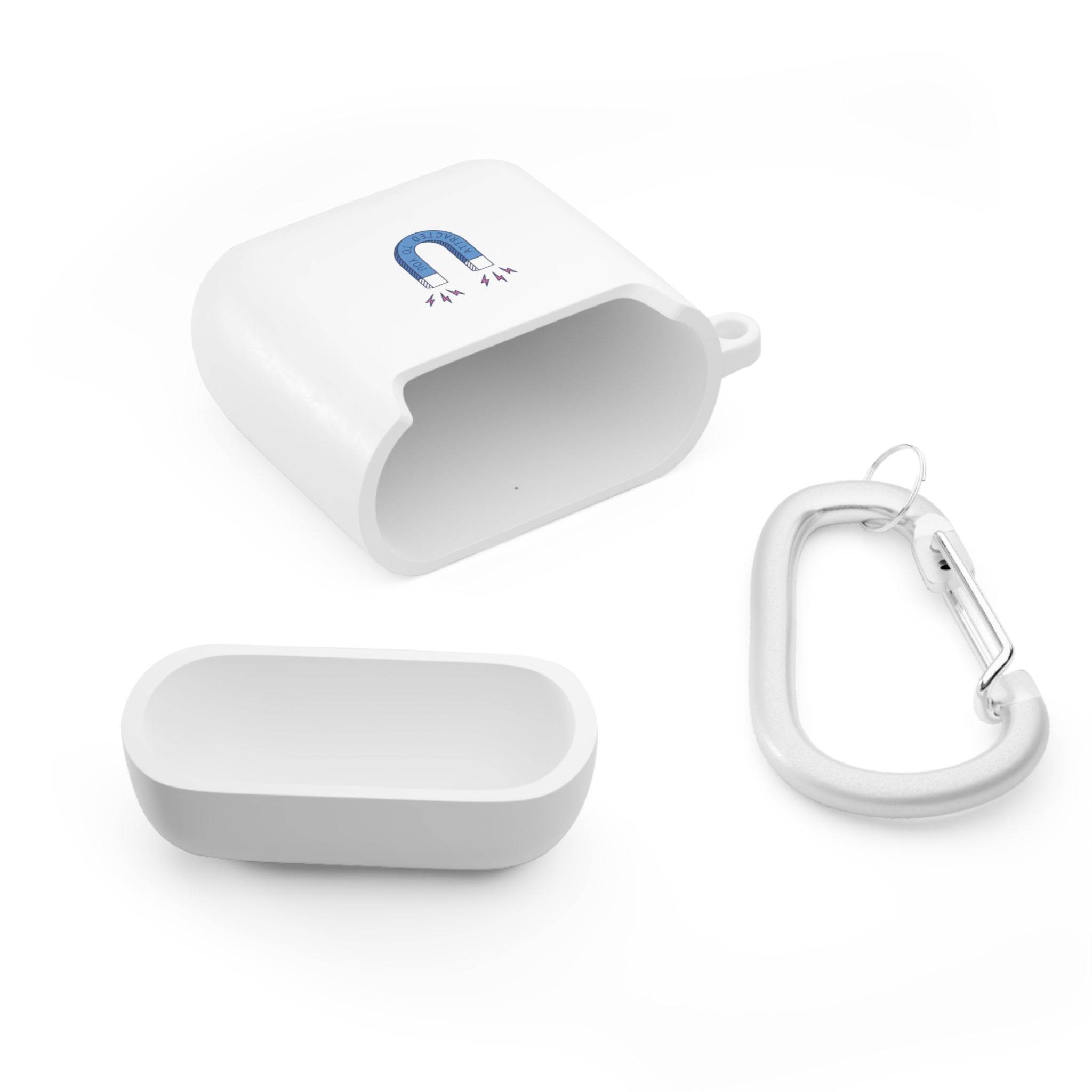 Printify sustainable AirPods Pro cover with magnetic design and included white carabiner clip