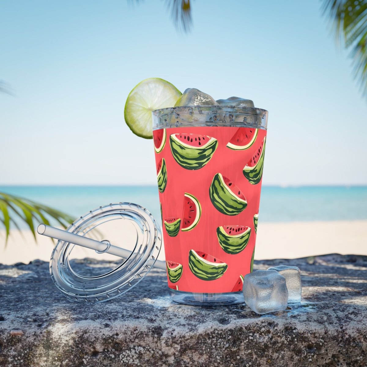 Watermelon Sunsplash Tumbler with Straw