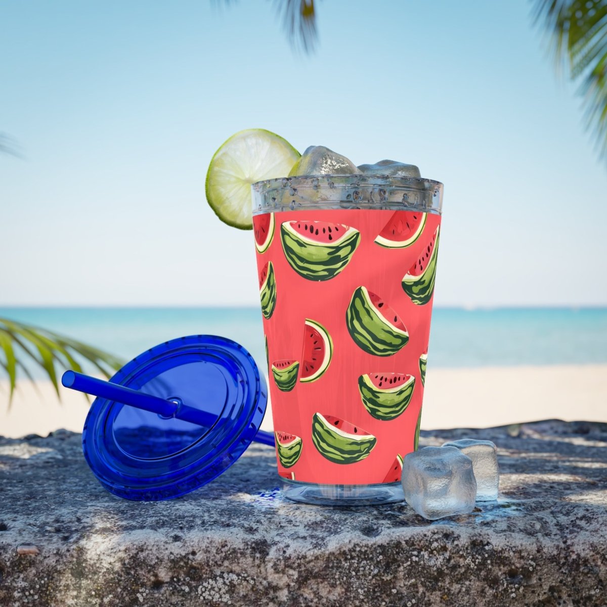Watermelon Sunsplash Tumbler with Straw