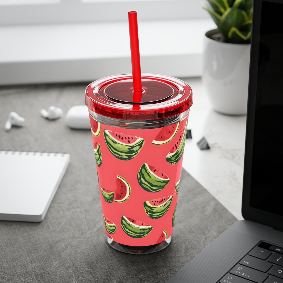 Watermelon Sunsplash Tumbler with Straw