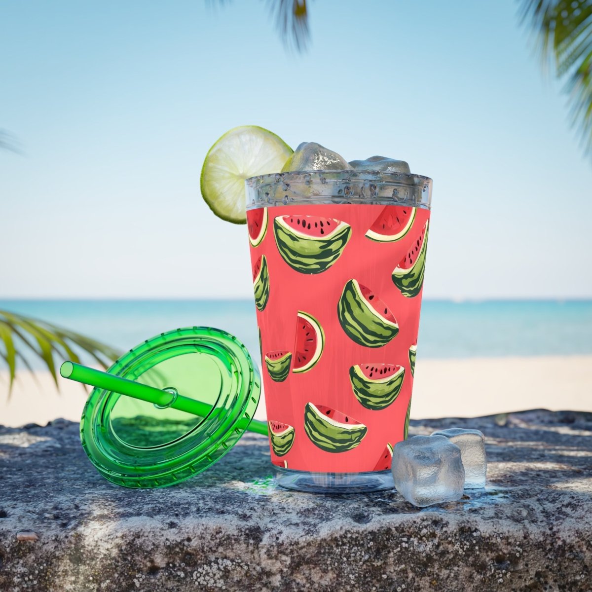 Watermelon Sunsplash Tumbler with Straw