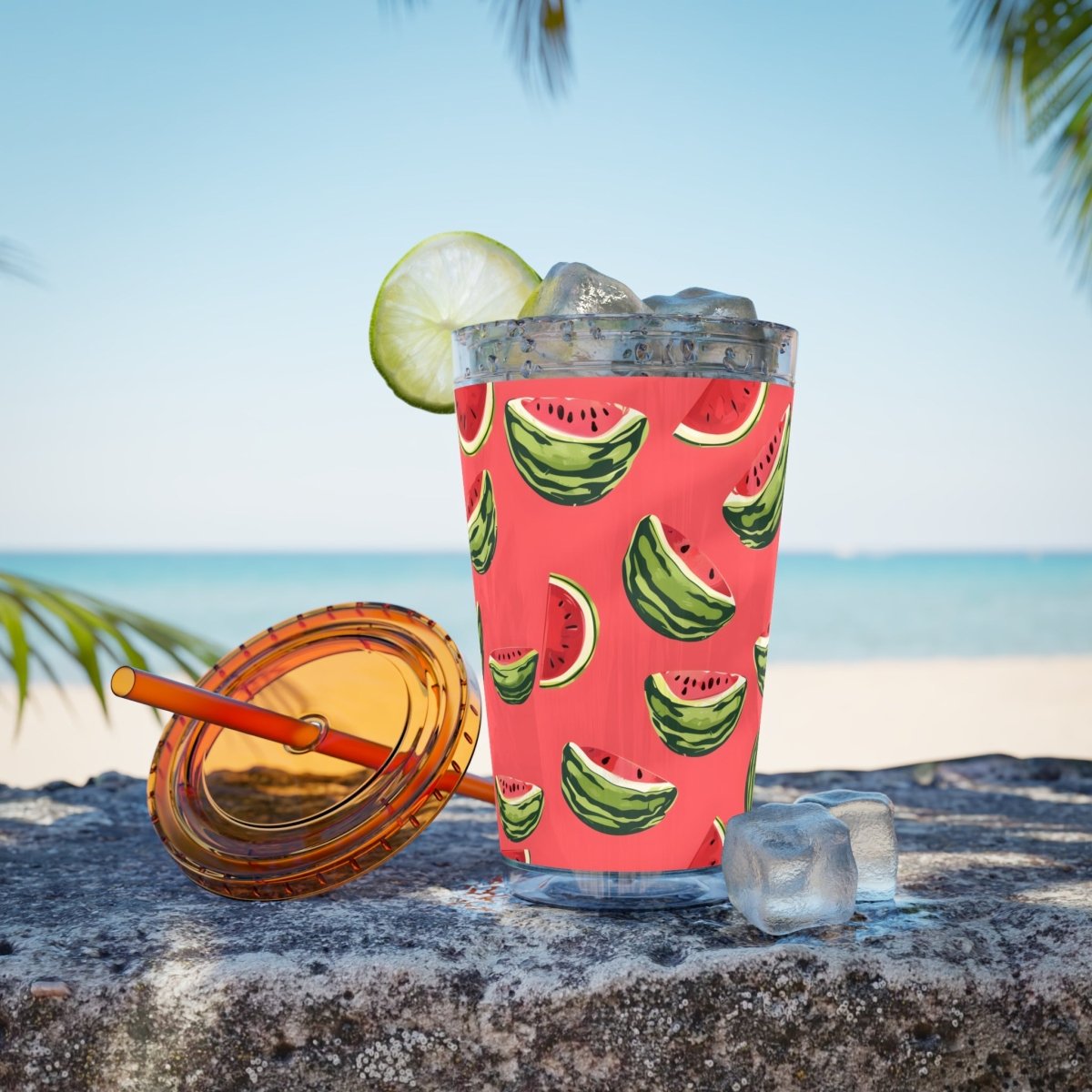 Watermelon Sunsplash Tumbler with Straw
