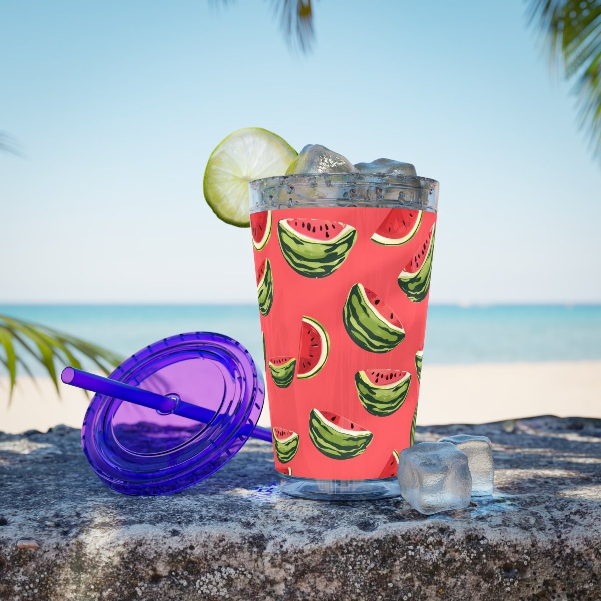 Watermelon Sunsplash Tumbler with Straw