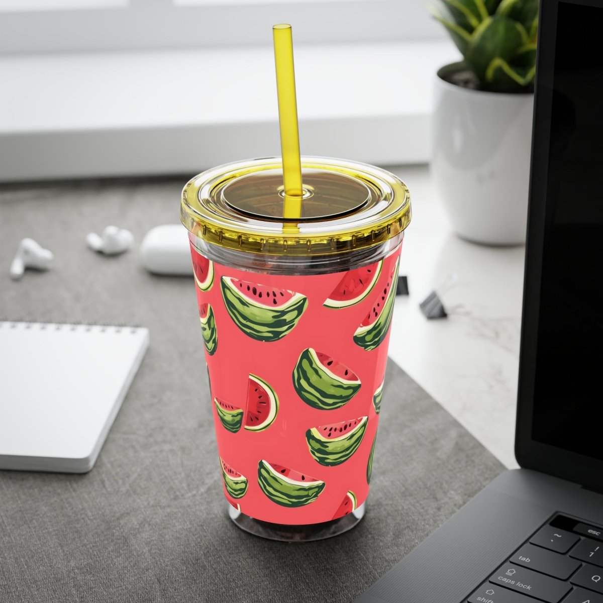 Watermelon Sunsplash Tumbler with Straw
