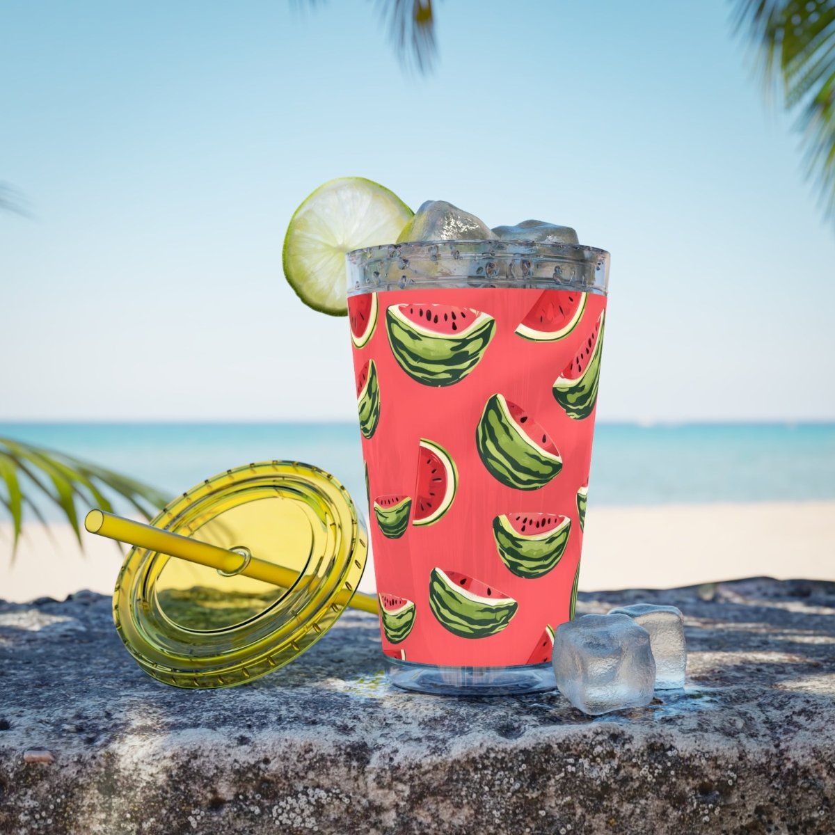 Watermelon Sunsplash Tumbler with Straw