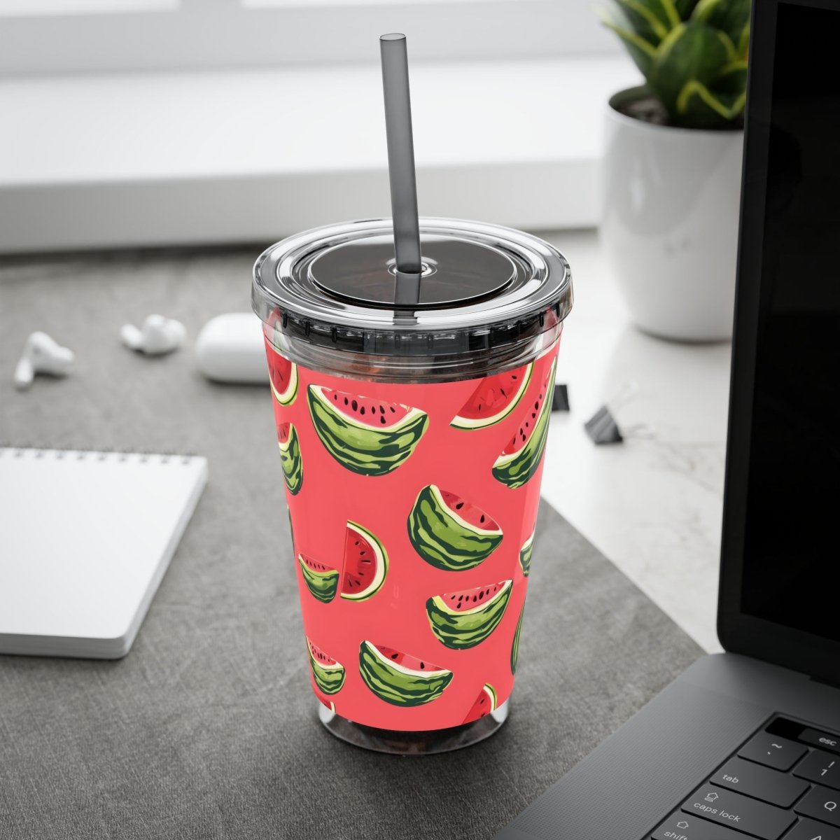 Watermelon Sunsplash Tumbler with Straw